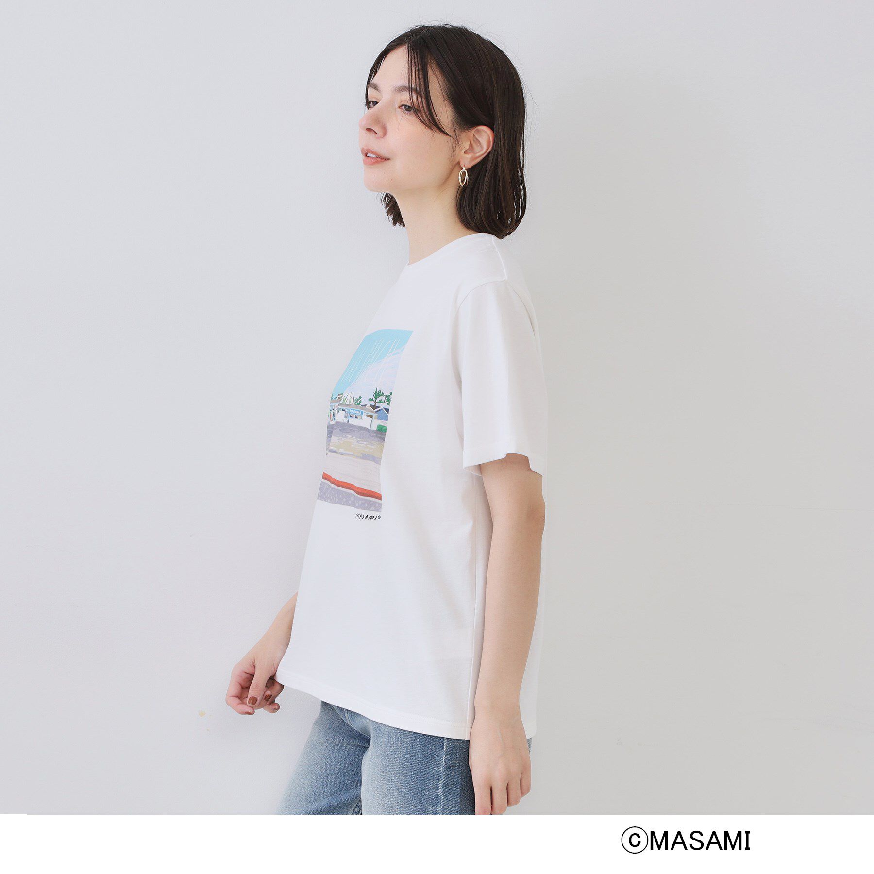 OPAQUE.CLIP「風景イラストプリントTシャツ」|Tシャツ・カットソー|