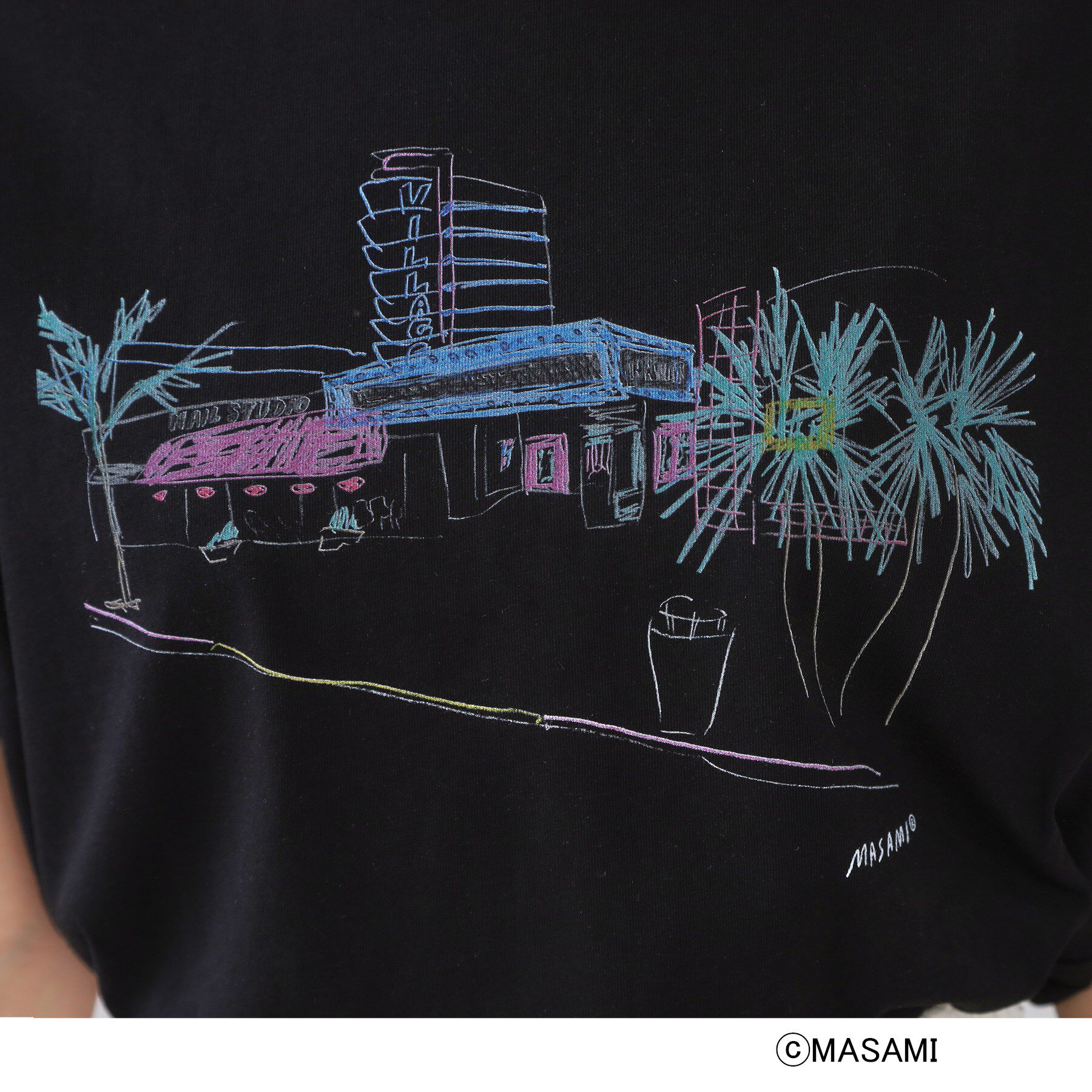 OPAQUE.CLIP「風景イラストプリントTシャツ」|Tシャツ・カットソー|