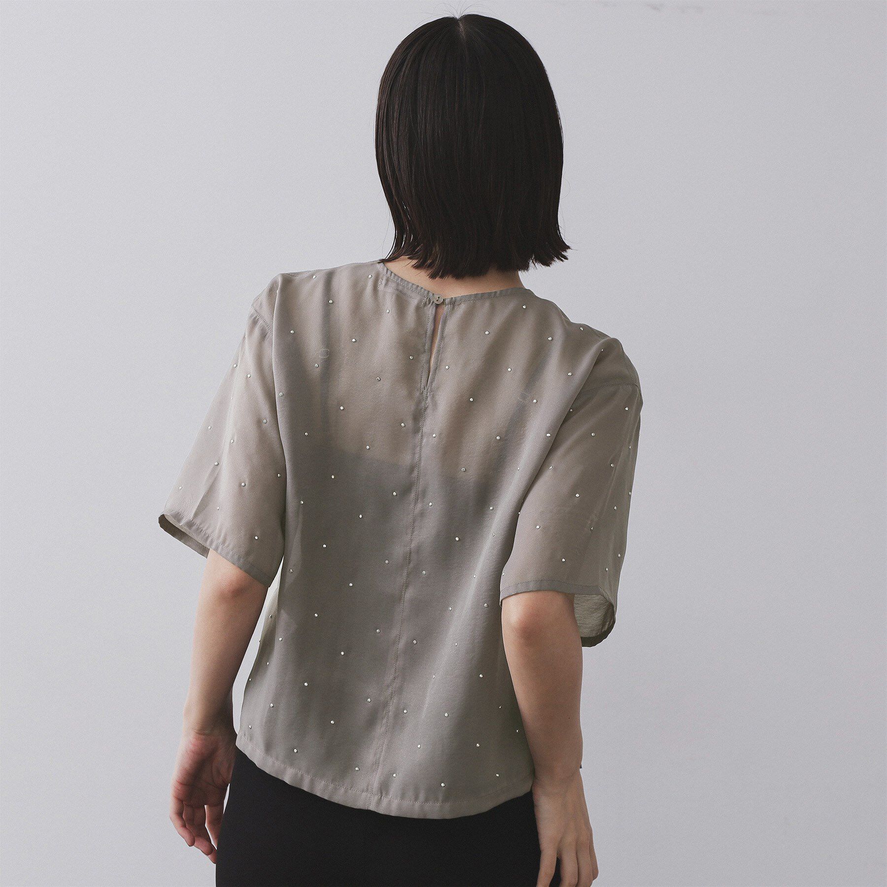 OPAQUE.CLIP「シアービジューブラウス【手洗い可】」|シャツ・ブラウス|