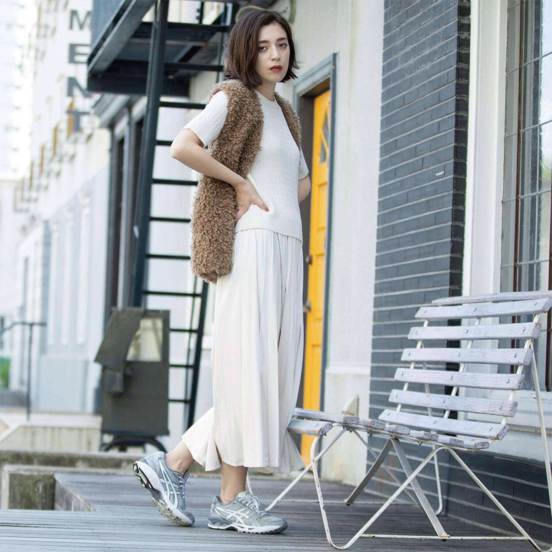 OPAQUE.CLIP「ケーブルハーフスリーブニット【UVケア/洗濯機OK】《6col/S～LL》」|ニット・セーター|