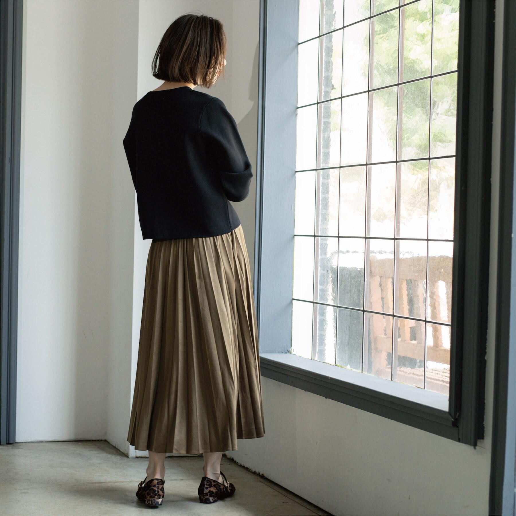 OPAQUE.CLIP「フェイクスウェードプリーツスカート【静電気防止加工/洗濯機OK】」|スカート|