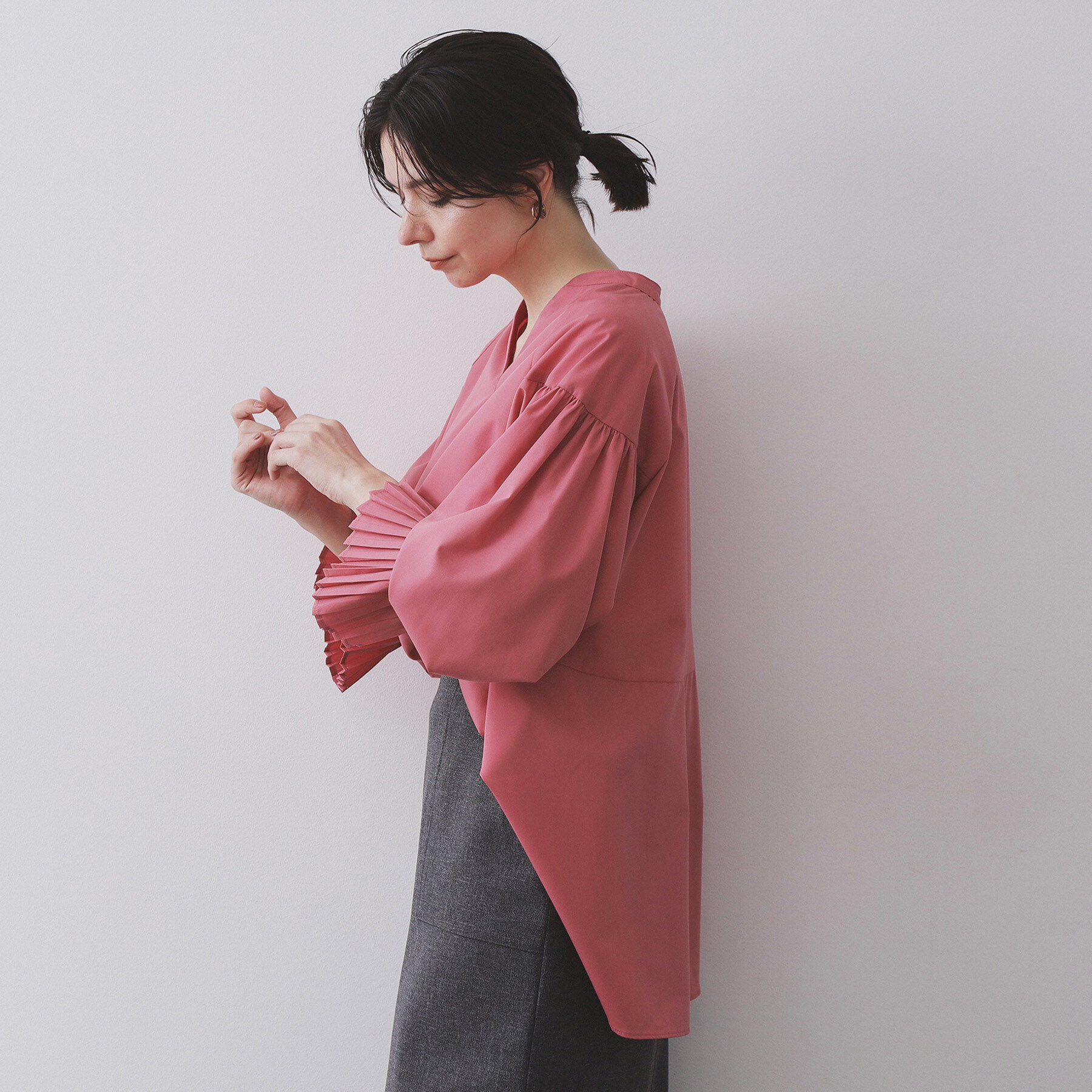 OPAQUE.CLIP「プリーツキャンディスリーブブラウス【洗濯機洗い可】」|シャツ・ブラウス|