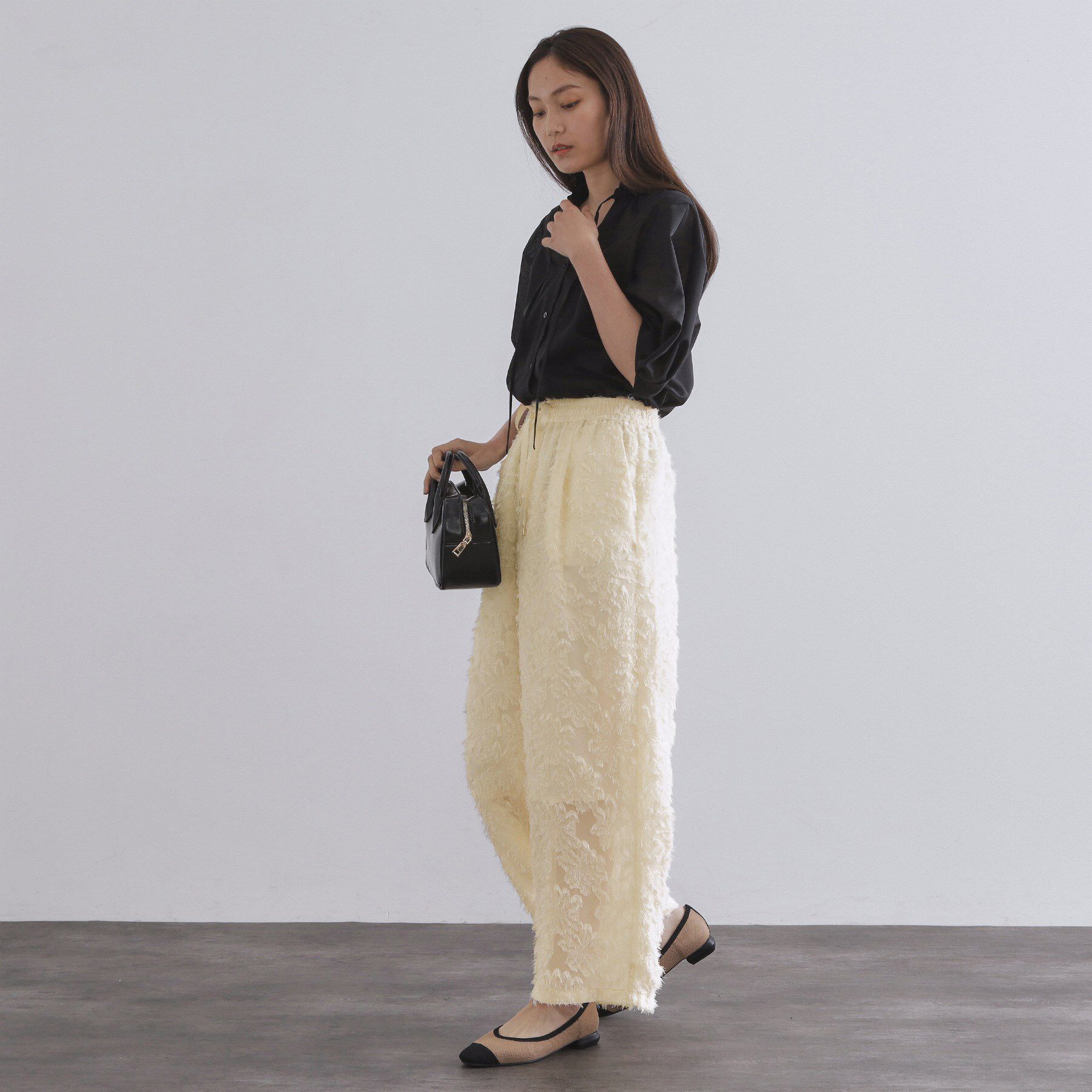 OPAQUE.CLIP「フリンジジャカードイージーパンツ【洗濯機洗い可】」|その他|