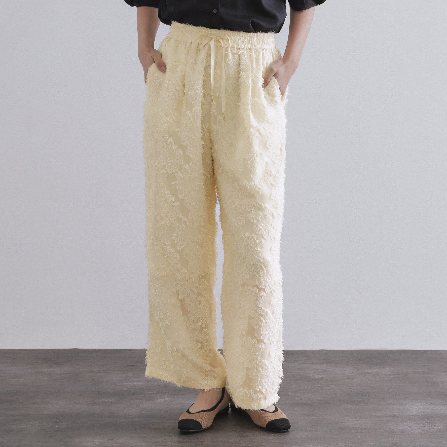 OPAQUE.CLIP「フリンジジャカードイージーパンツ【洗濯機洗い可】」|その他|