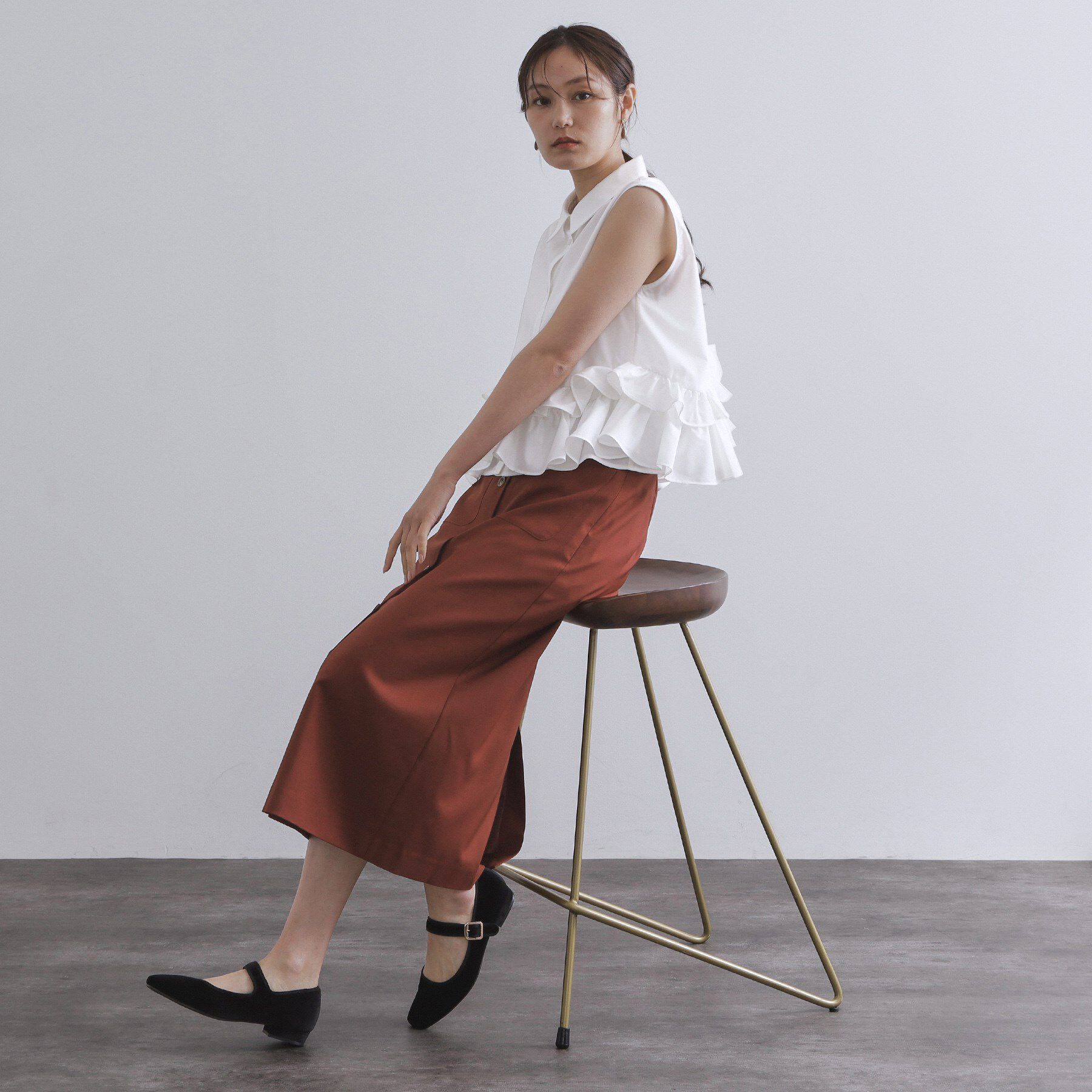 OPAQUE.CLIP「《Can Cam掲載》裾ラッフルフリルシャツ【洗濯機洗い可】」|シャツ・ブラウス|