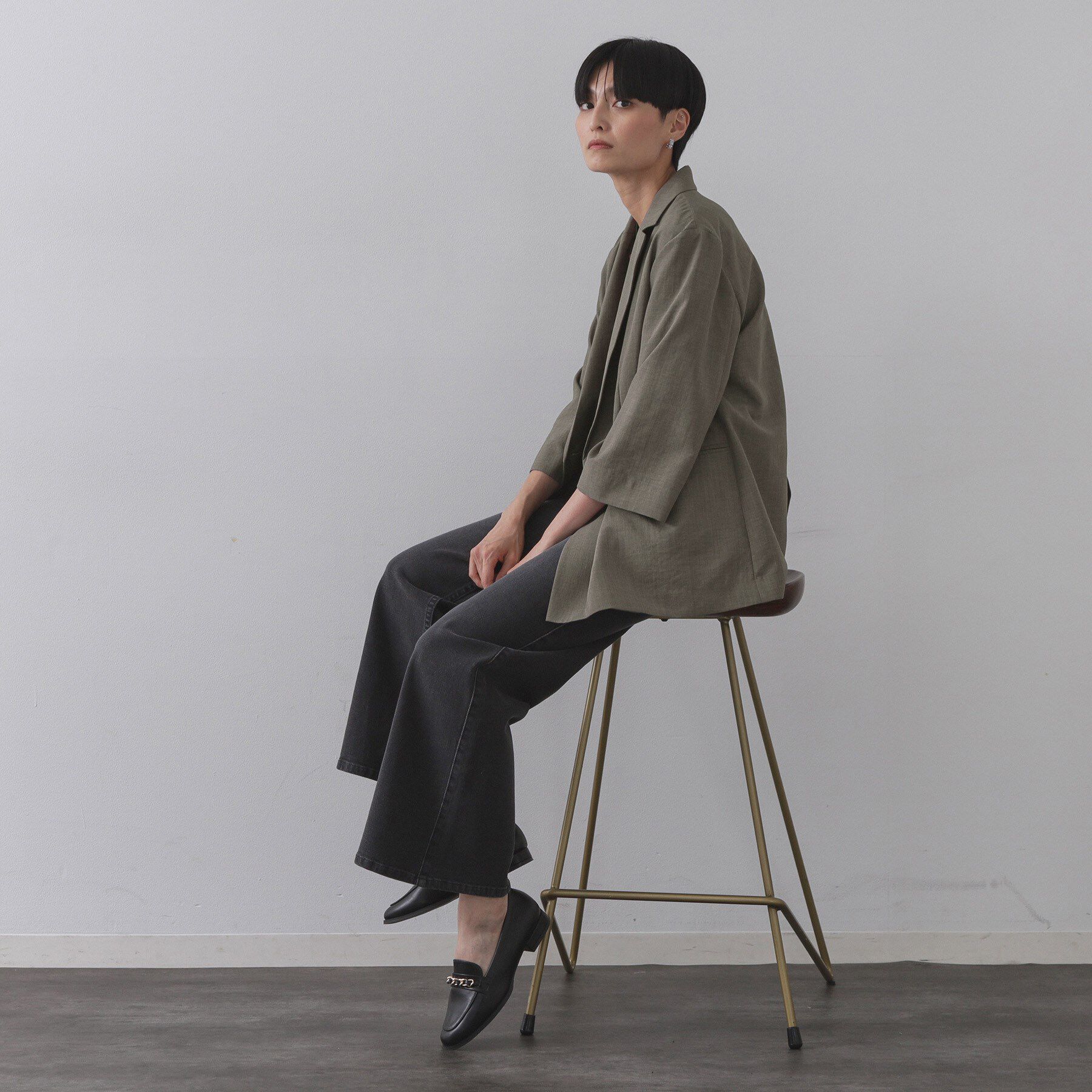 OPAQUE.CLIP「リネンライクダブルジャケット【洗える】」|テーラードジャケット|