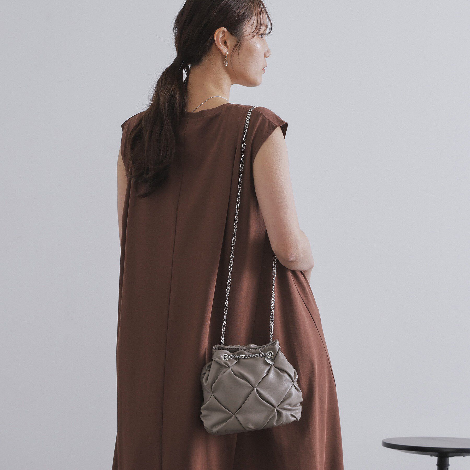 OPAQUE.CLIP「【2WAY】ラム調合皮巾着ミニショルダーバッグ」|ショルダー・メッセンジャー|