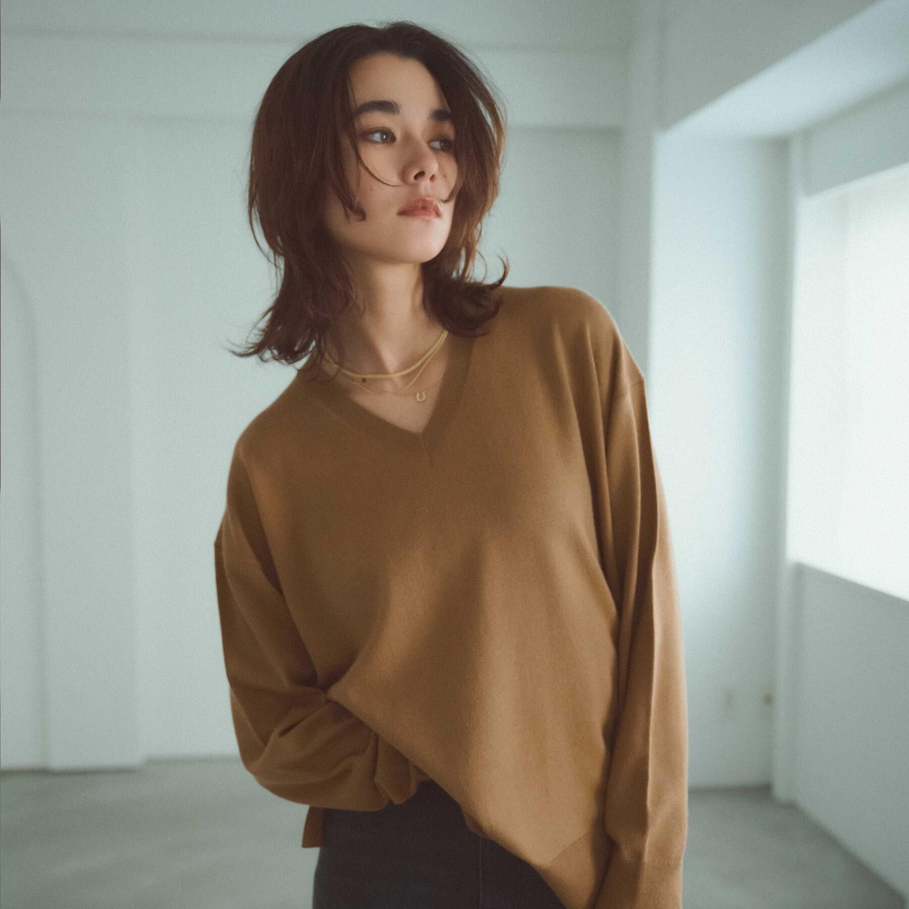 OPAQUE.CLIP「Vネックニット/エクストラファインメリノウール【THEシリーズ/洗濯機OK】」|ニット・セーター|