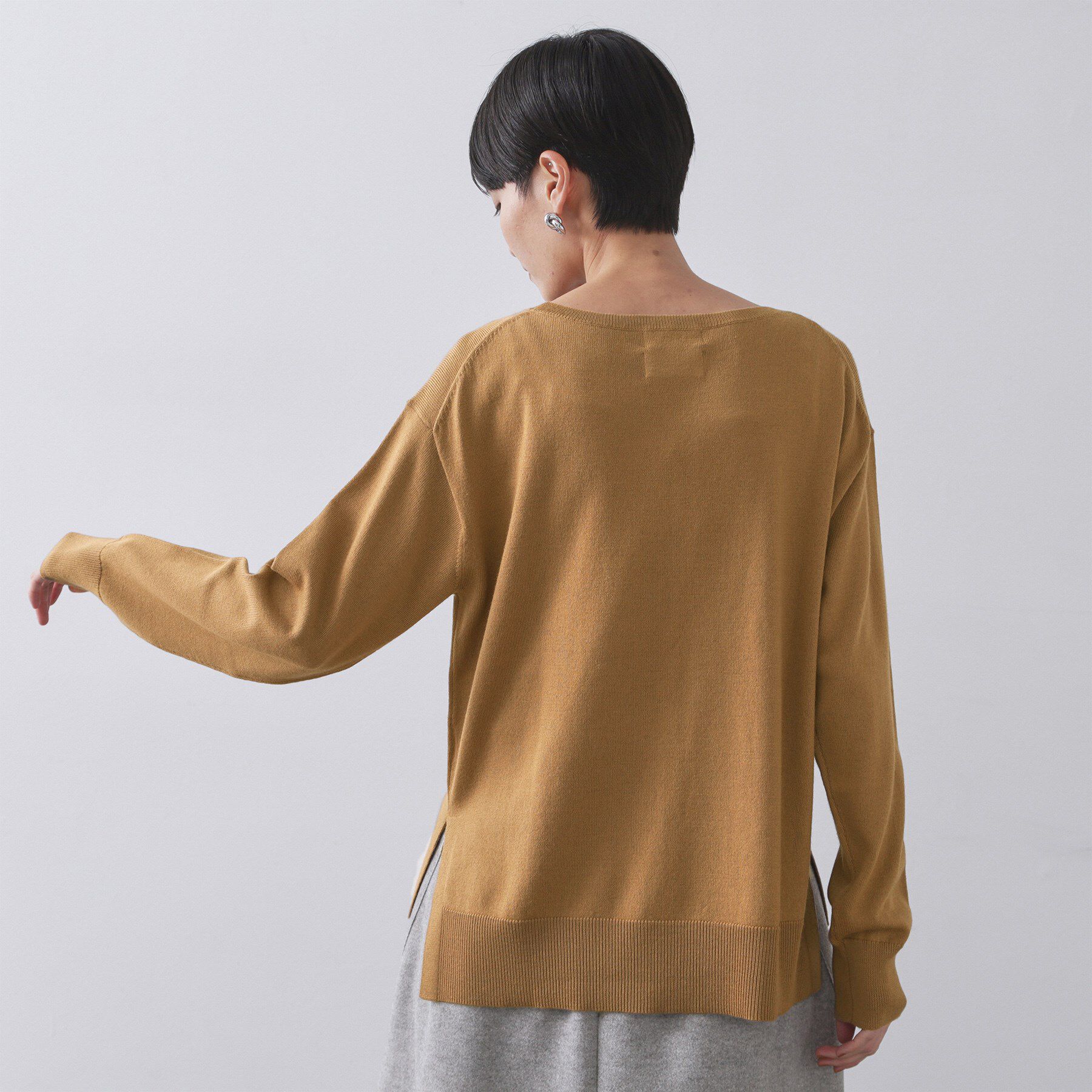 OPAQUE.CLIP「ボートネックニット/エクストラファインメリノウール【THEシリーズ/洗濯機OK】」|ニット・セーター|