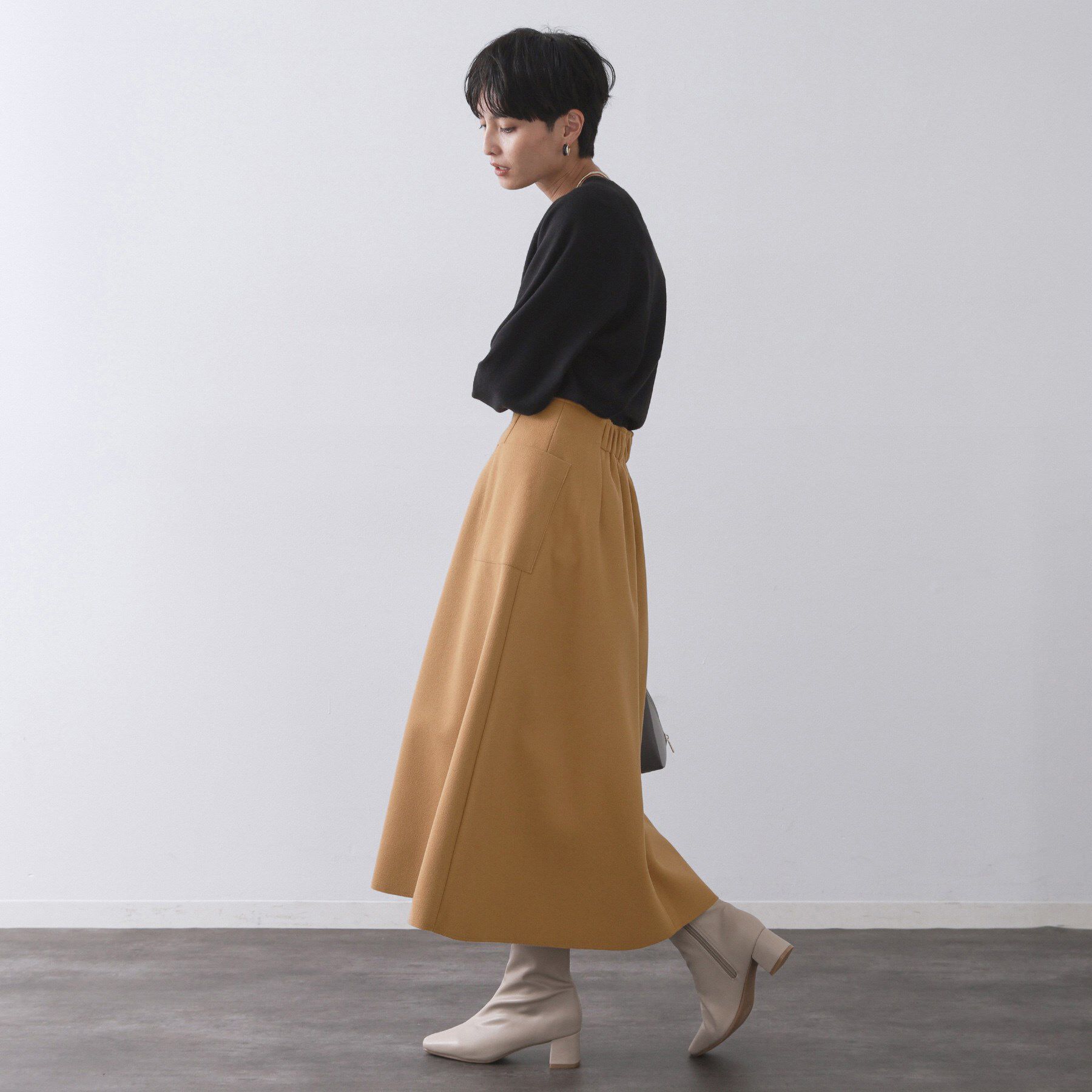 OPAQUE.CLIP「ウールライクフレアスカート【洗濯機OK】」|スカート|