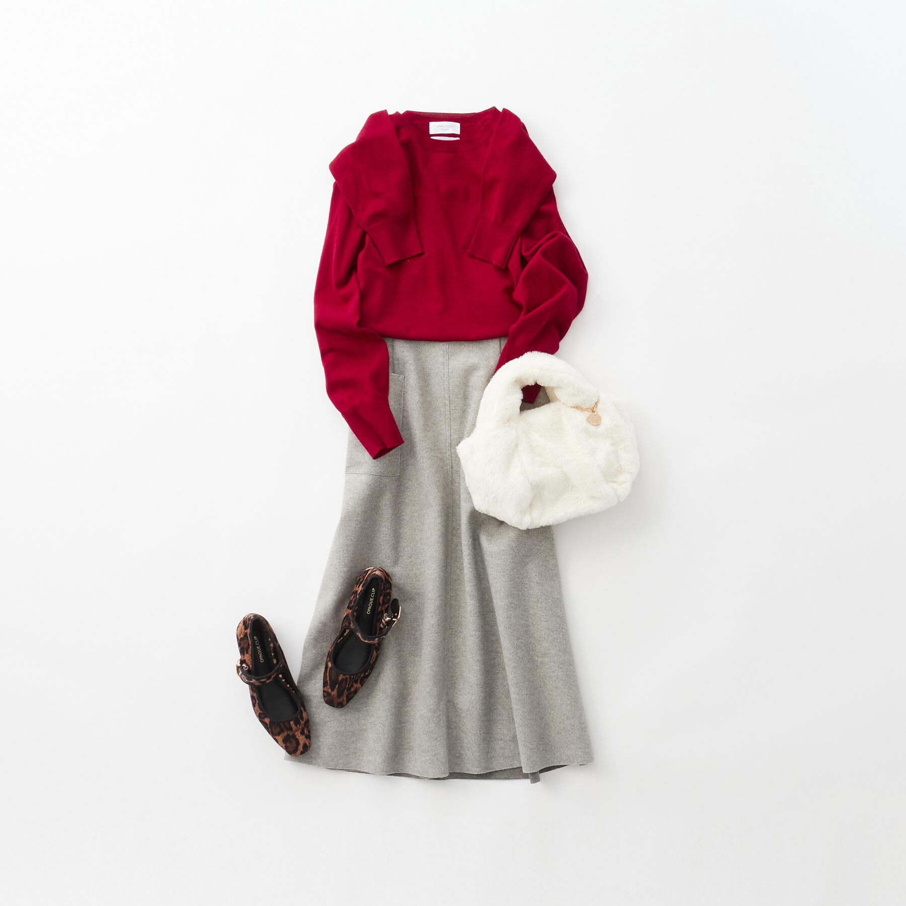 OPAQUE.CLIP「ウールライクフレアスカート【洗濯機OK】」|スカート|