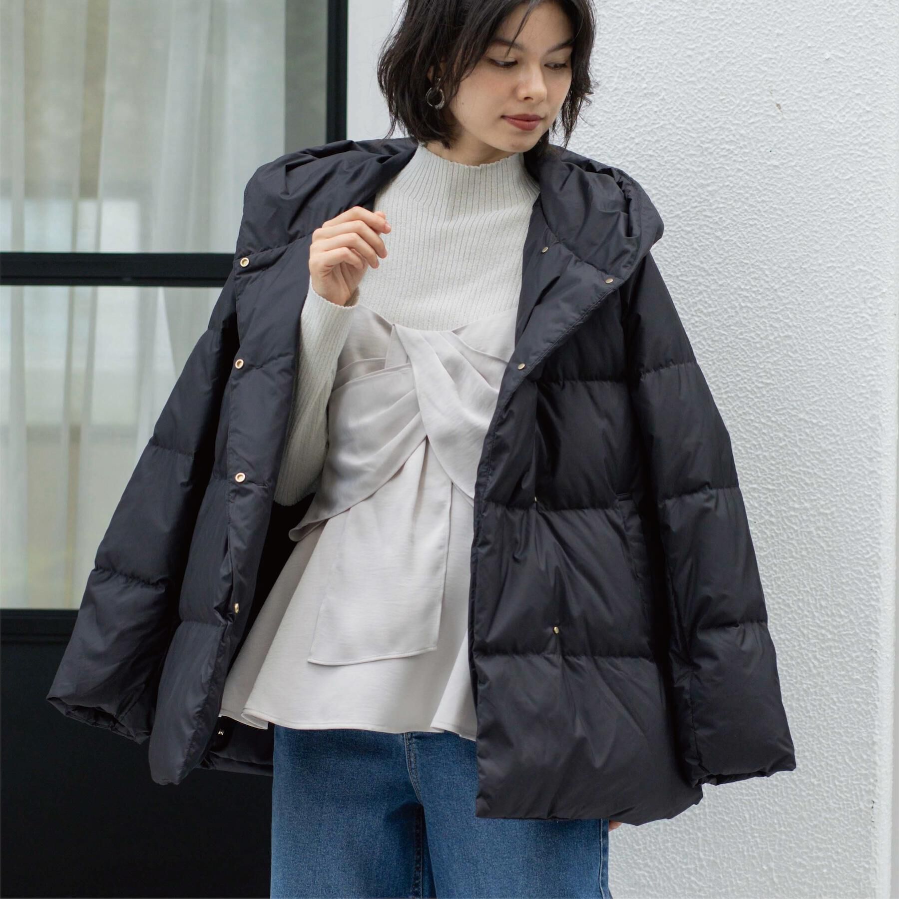 OPAQUE.CLIP「撥水フードミドルダウンコート【防風/抗菌防臭/洗濯機OK】《S～LL》」|ダウン|