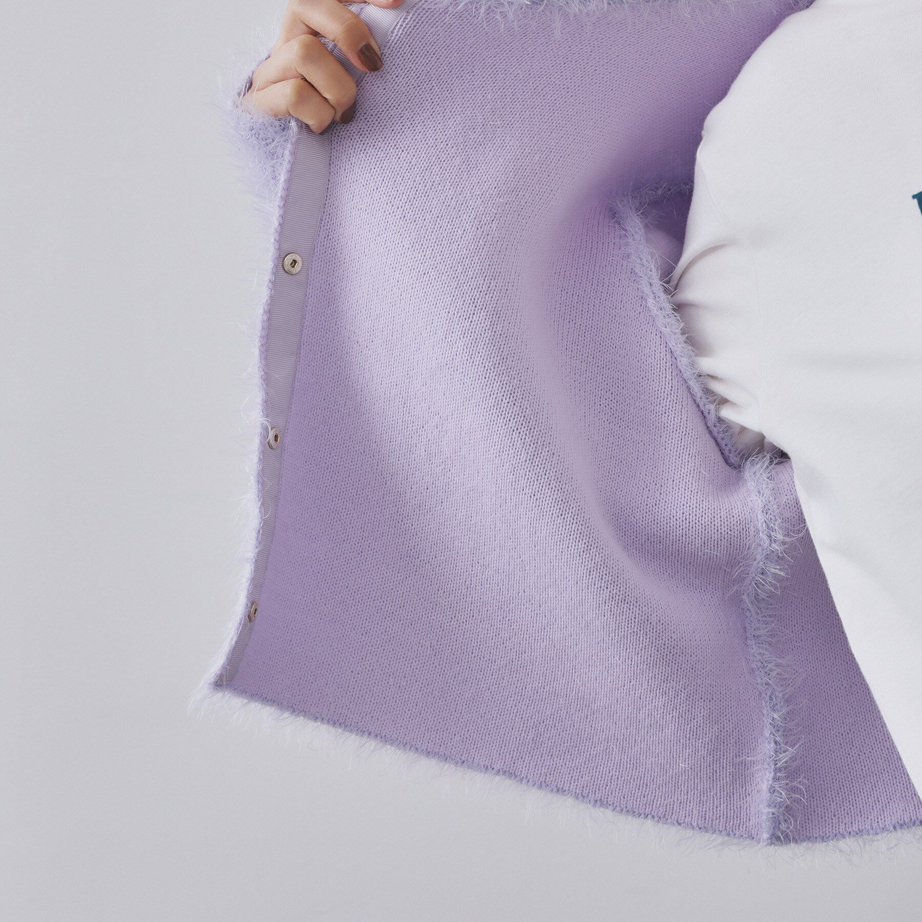 OPAQUE.CLIP「シャギーショートカーディガン【洗濯機OK】《6col》」|カーディガン|