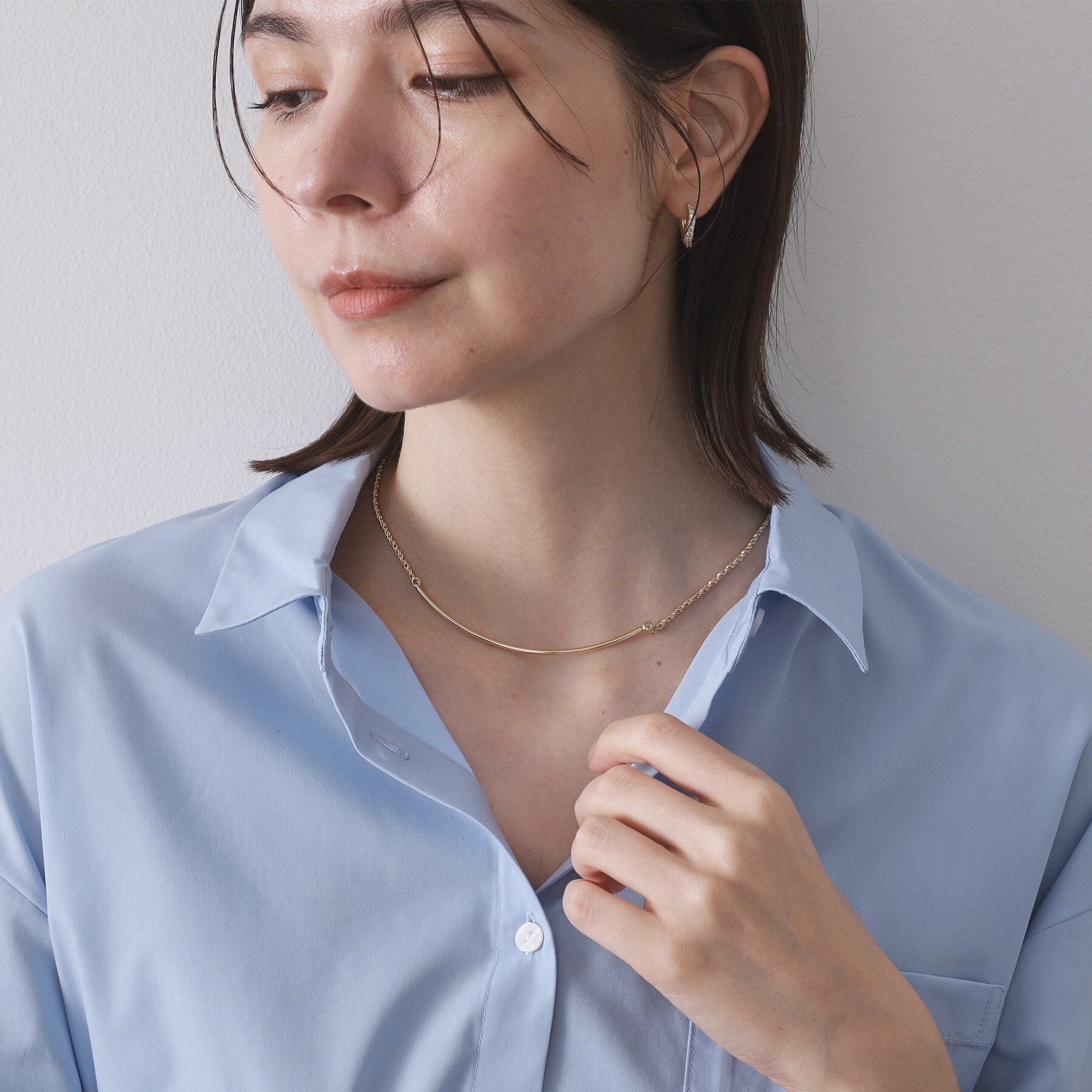 OPAQUE.CLIP「【2SET】チェーンバー2連ネックレス」|ネックレス|