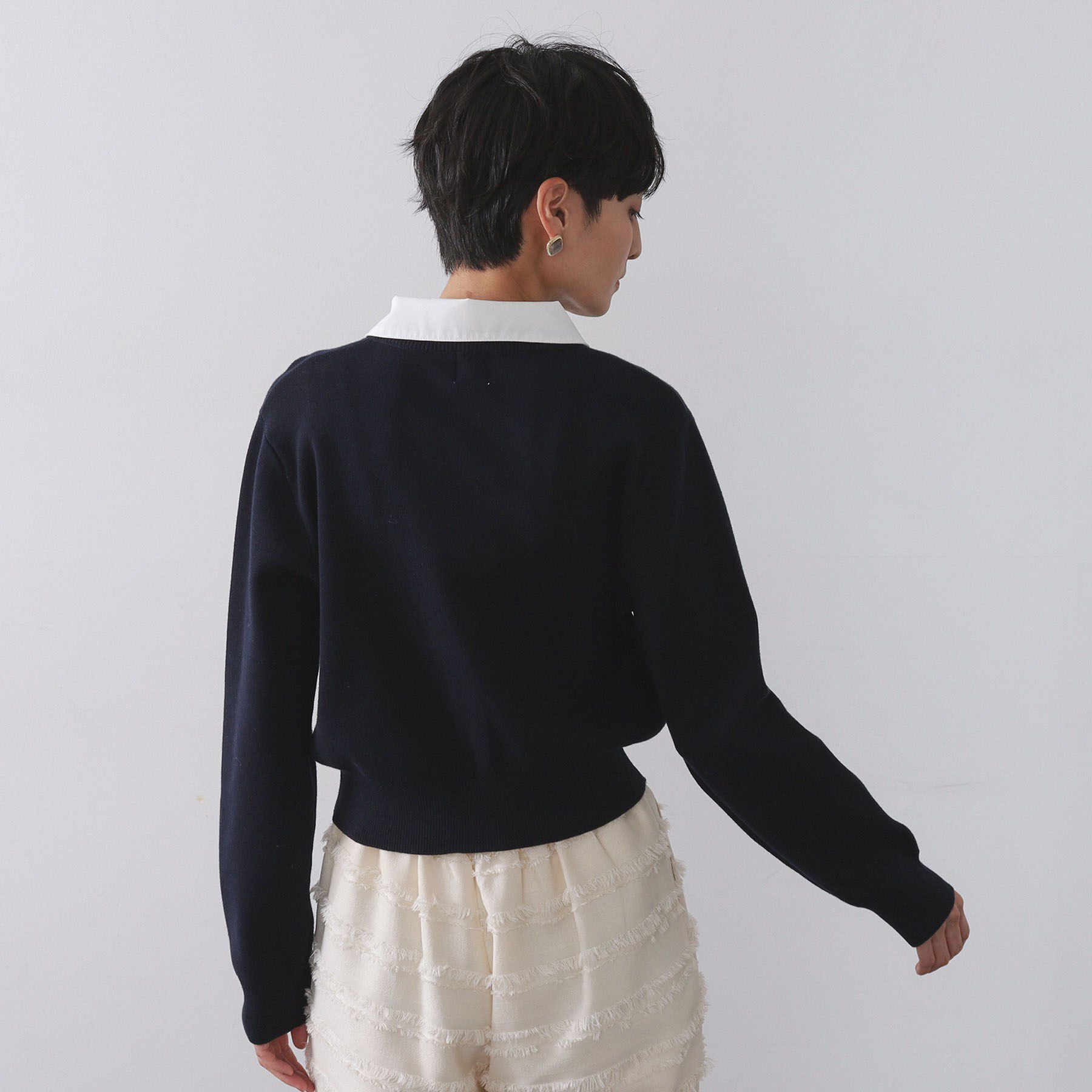 OPAQUE.CLIP「《andGIRL掲載》金ボタンニットカーディガン/衿取り外し可【洗濯機OK】」|カーディガン|