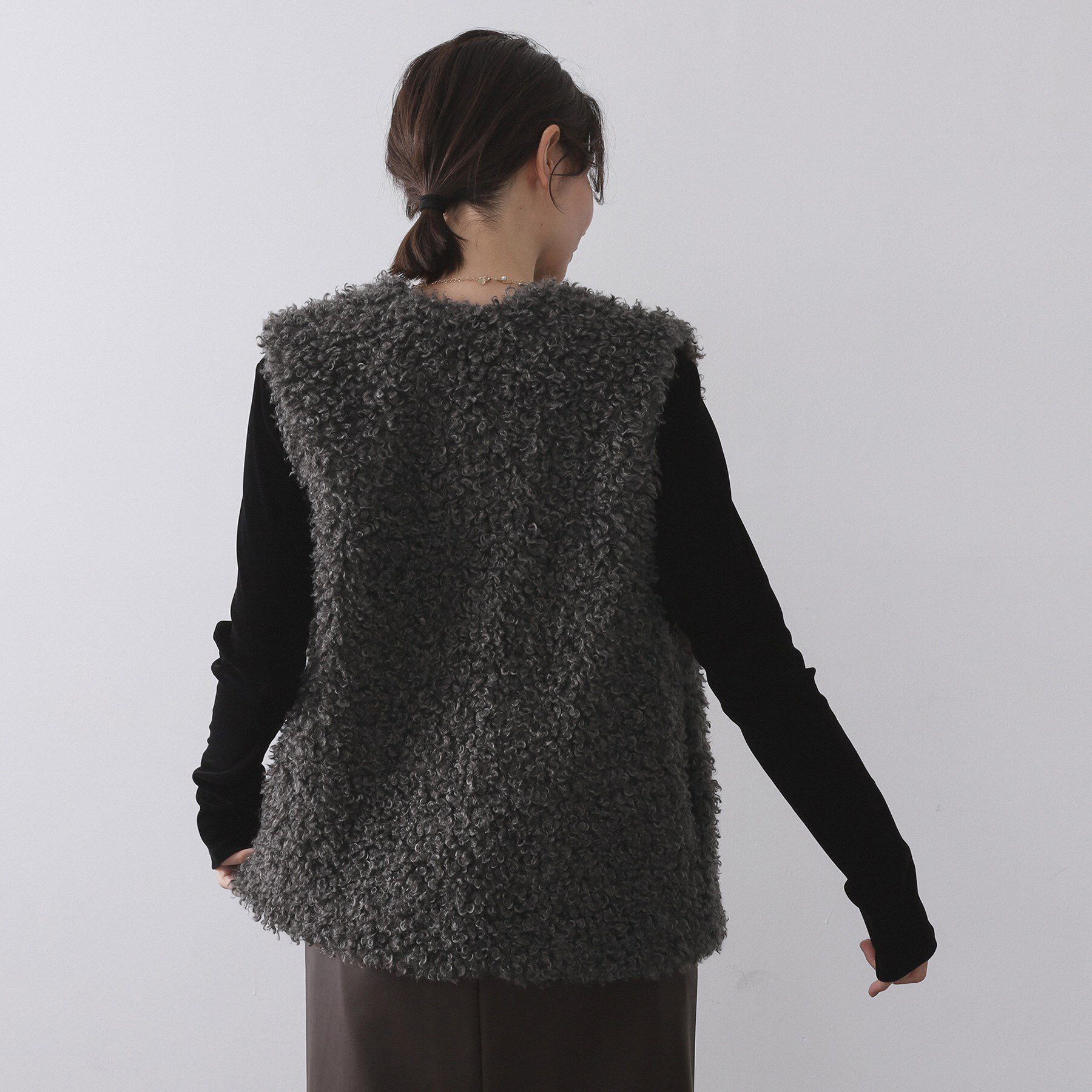 OPAQUE.CLIP「カーリーフェイクファーベスト【洗濯機OK】」|ベスト・ジレ|