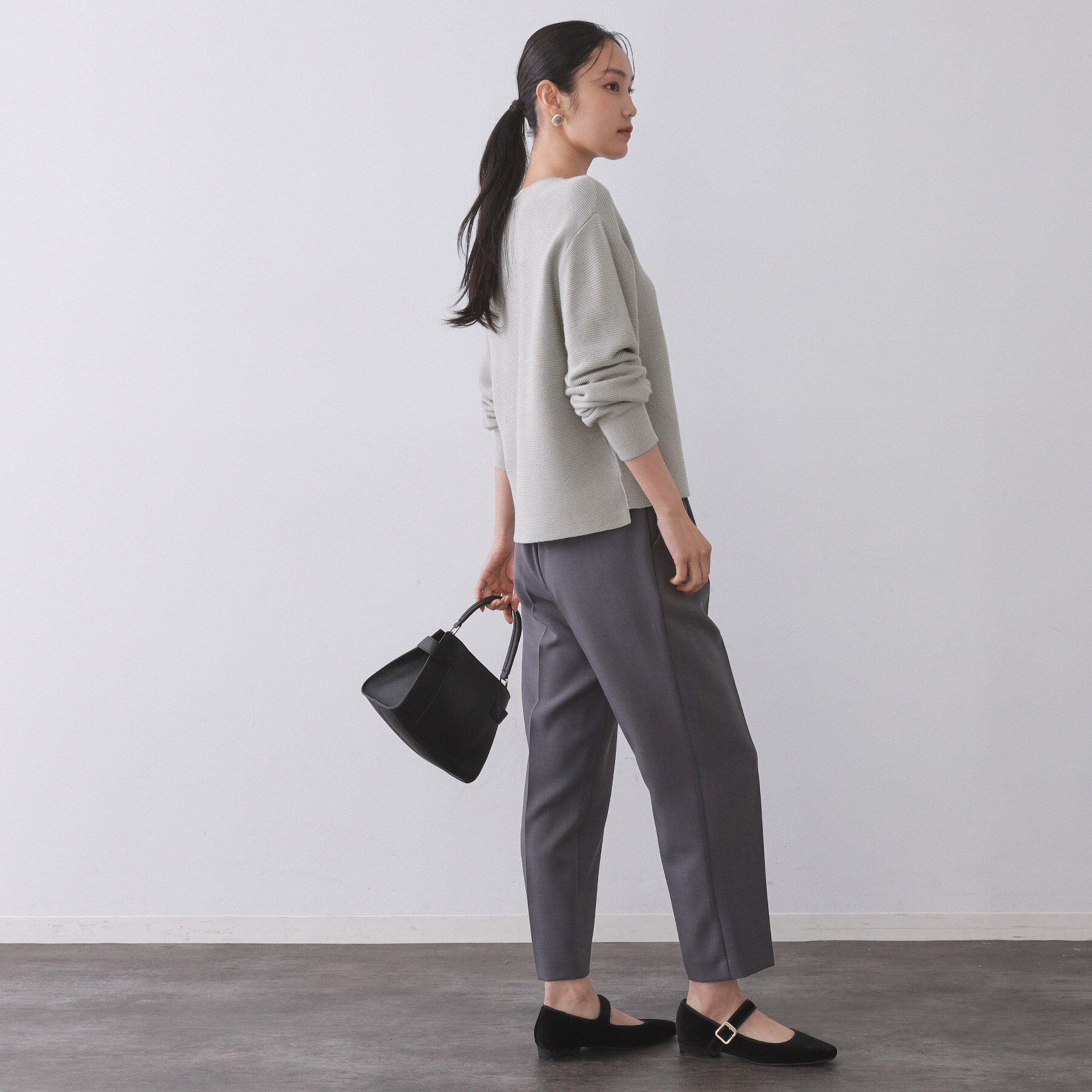 OPAQUE.CLIP「ラメガーターボートネックニット【洗濯機OK】」|ニット・セーター|