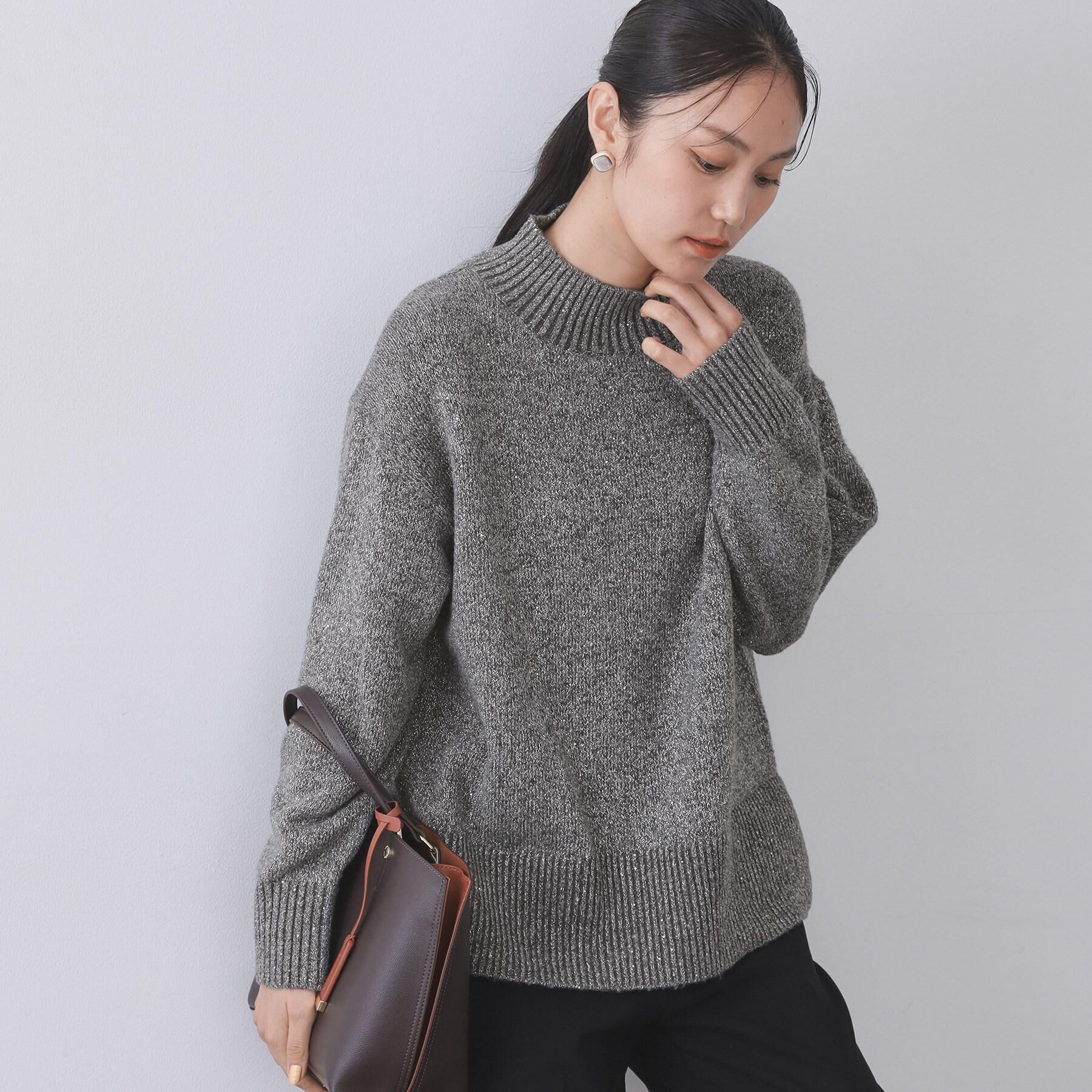 OPAQUE.CLIP「ラメスパンコールハイネックニット/セットアップ対応可【洗濯機OK】」|ニット・セーター|