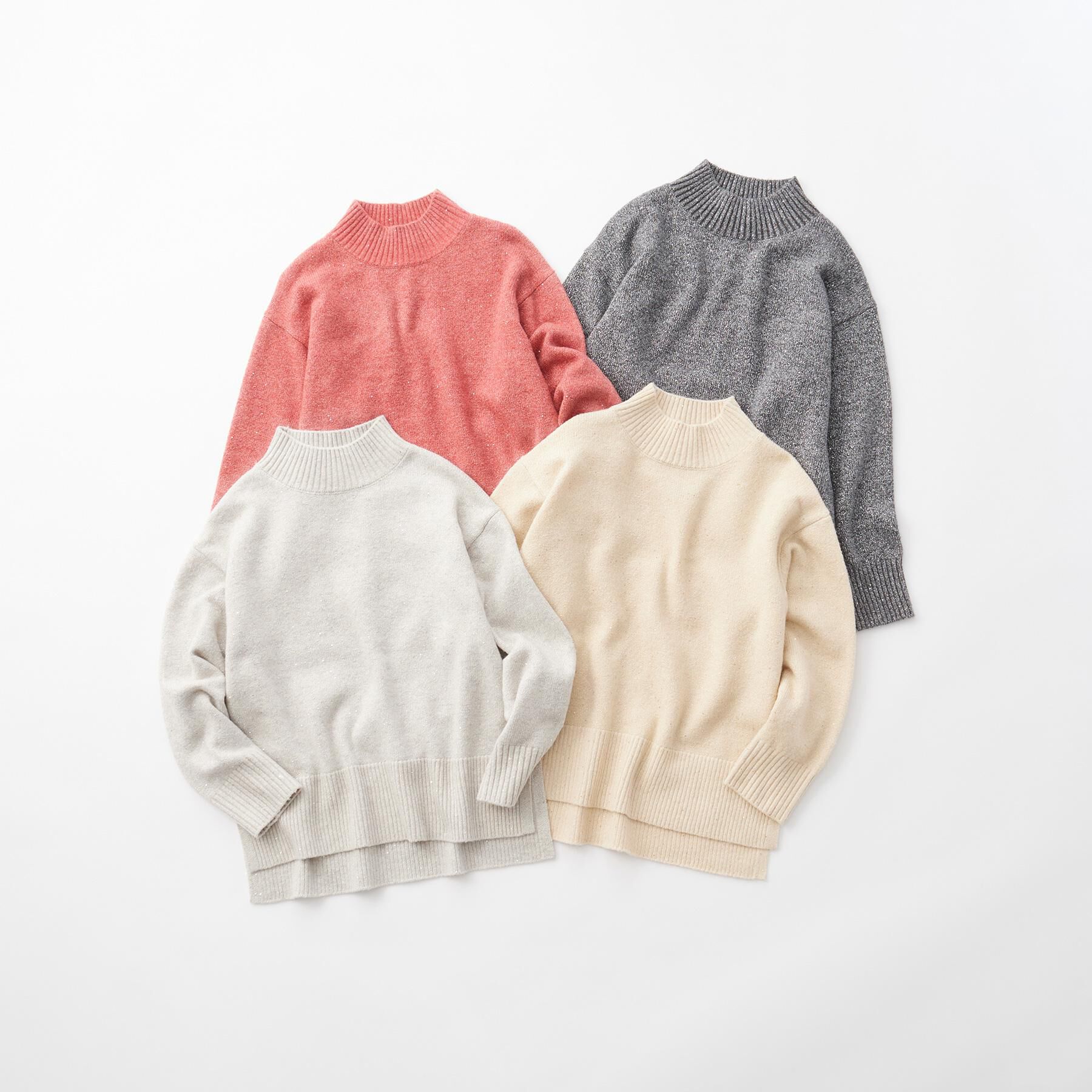 OPAQUE.CLIP「ラメスパンコールハイネックニット/セットアップ対応可【洗濯機OK】」|ニット・セーター|