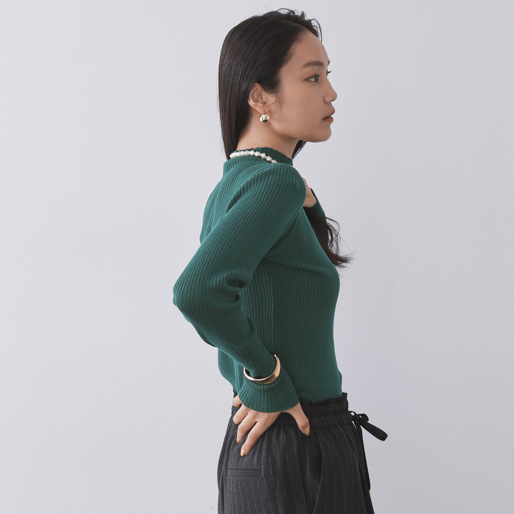 OPAQUE.CLIP「ハイネックリブニット【洗濯機OK】」|ニット・セーター|