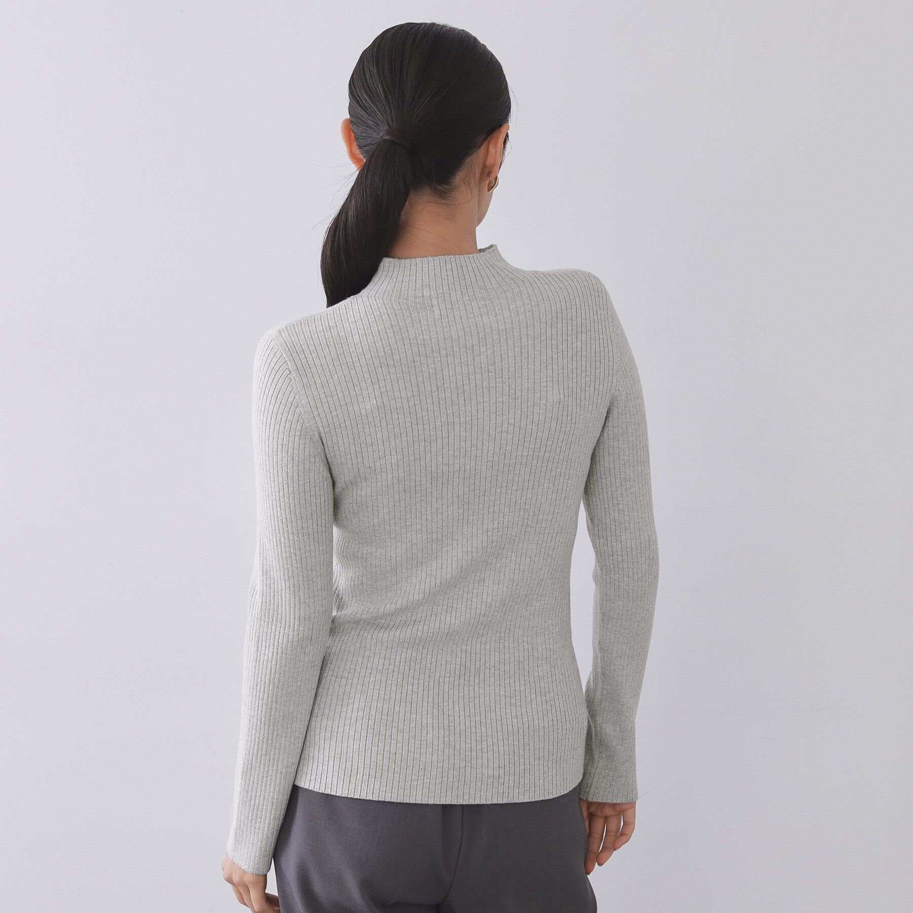 OPAQUE.CLIP「ハイネックリブニット【洗濯機OK】」|ニット・セーター|