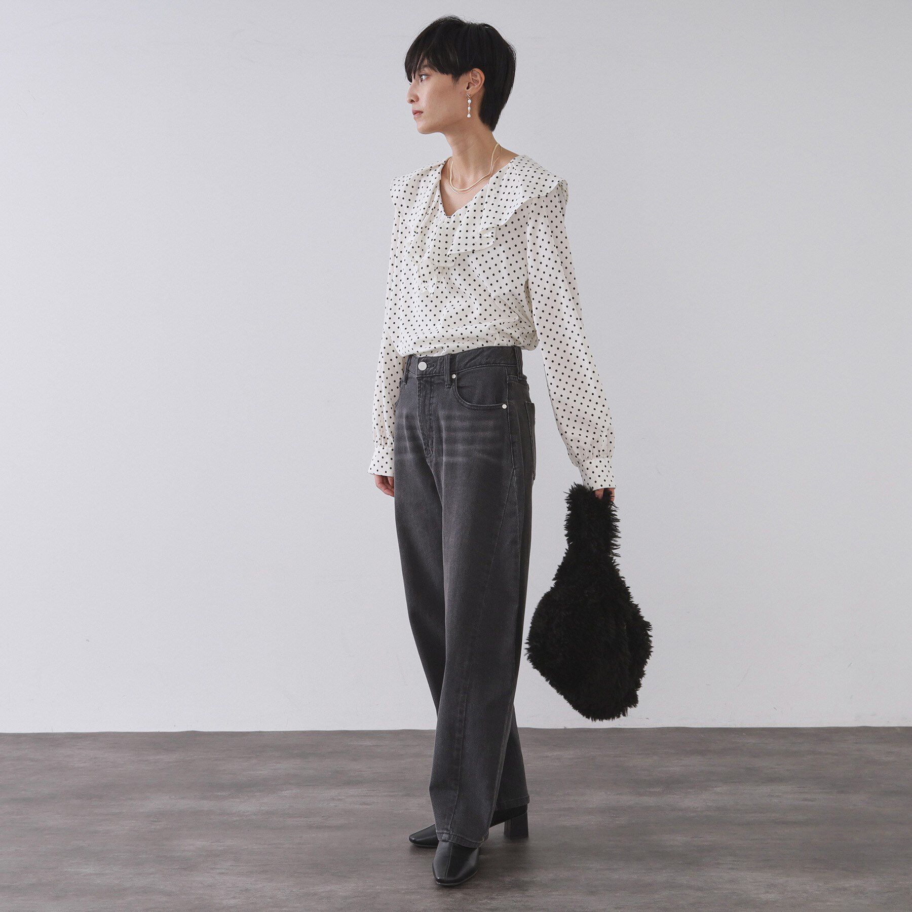 OPAQUE.CLIP「ラム風フェイクファーハンドバッグ」|ハンドバッグ|