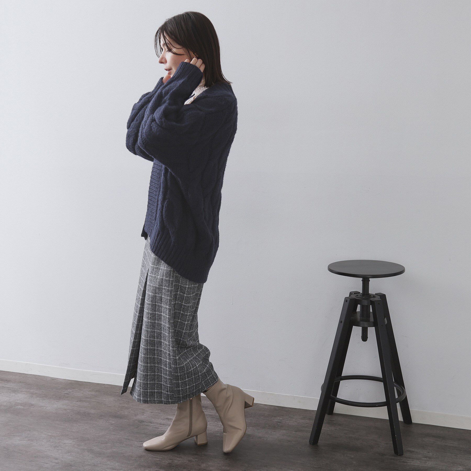 OPAQUE.CLIP「ケーブルローゲージニットカーディガン【洗濯機OK】」|カーディガン|