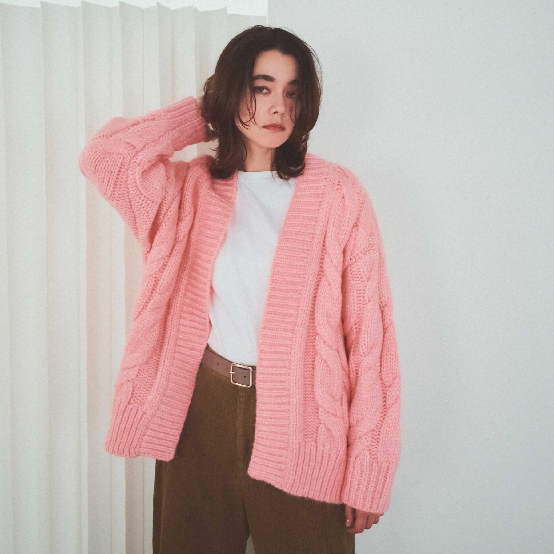 OPAQUE.CLIP「ケーブルローゲージニットカーディガン【洗濯機OK】」|カーディガン|