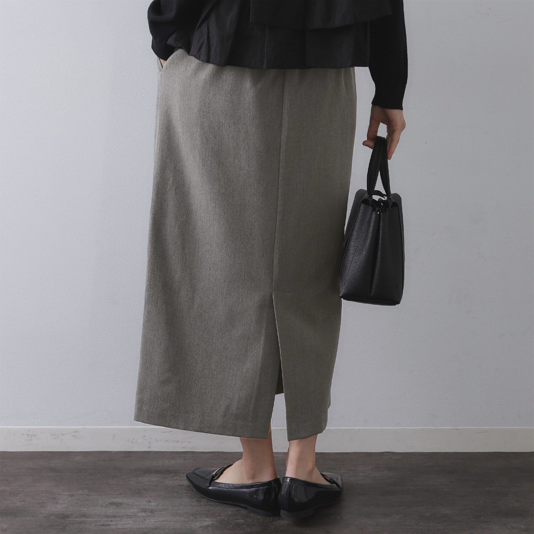 OPAQUE.CLIP「裏起毛イージーナロースカート／ネオサーモ【蓄熱素材／洗濯機洗い可」|スカート|