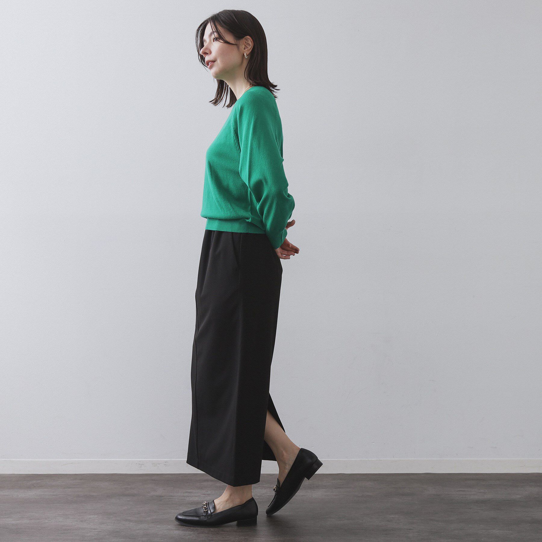 OPAQUE.CLIP「裏起毛イージーナロースカート／ネオサーモ【蓄熱素材／洗濯機洗い可」|スカート|