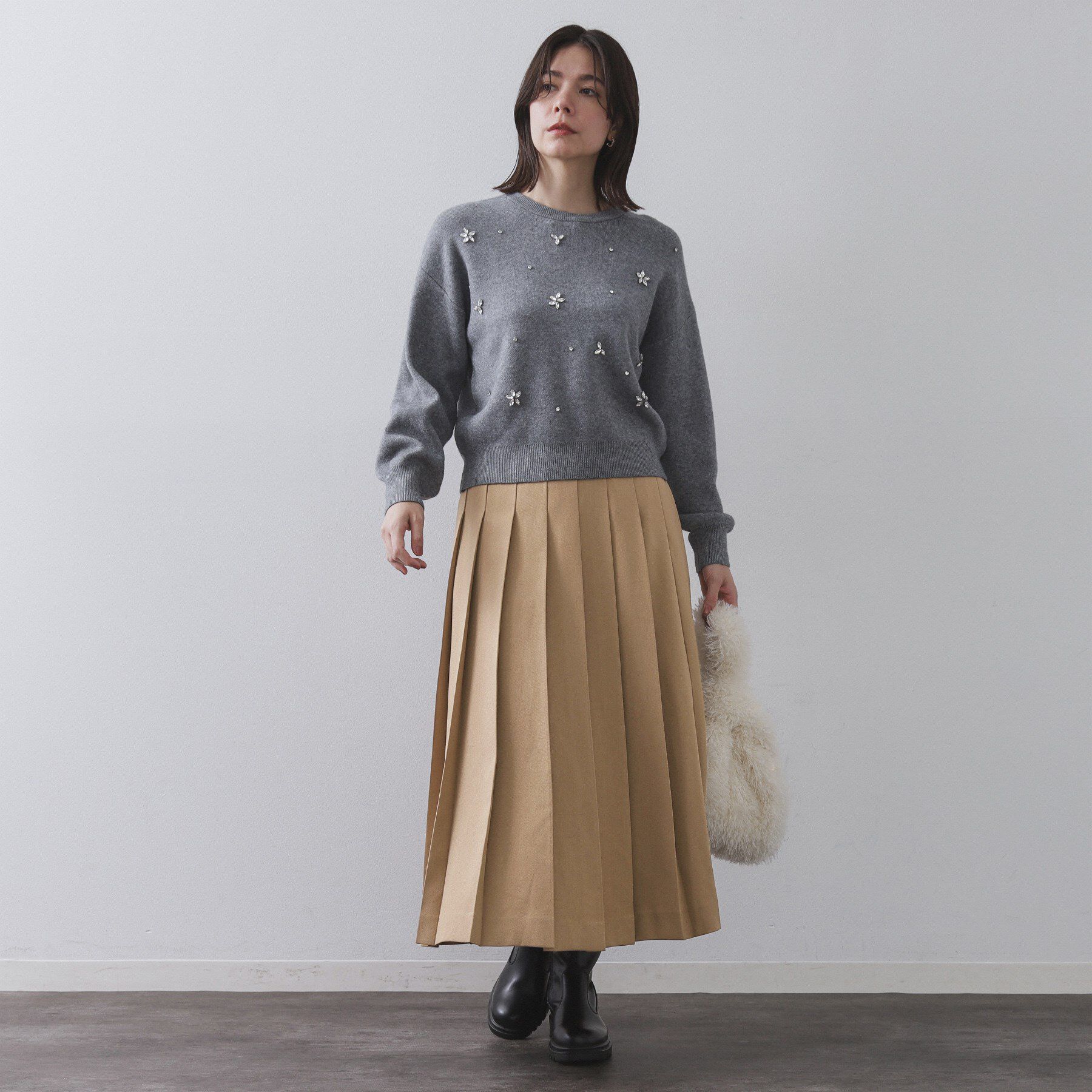 OPAQUE.CLIP「ワイドプリーツスカート【洗濯機OK】」|スカート|