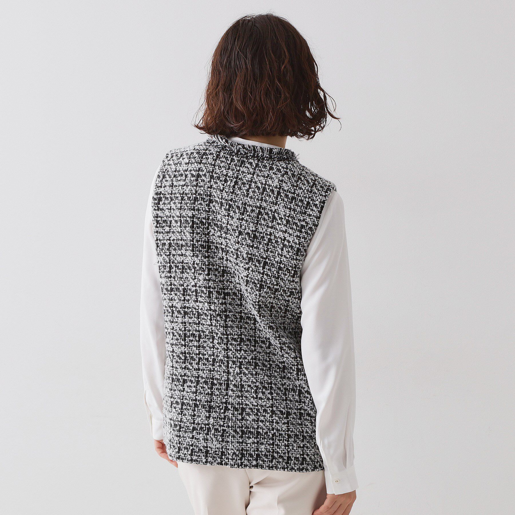 OPAQUE.CLIP「《通勤対応》ツイードジレ【洗える】」|ベスト・ジレ|