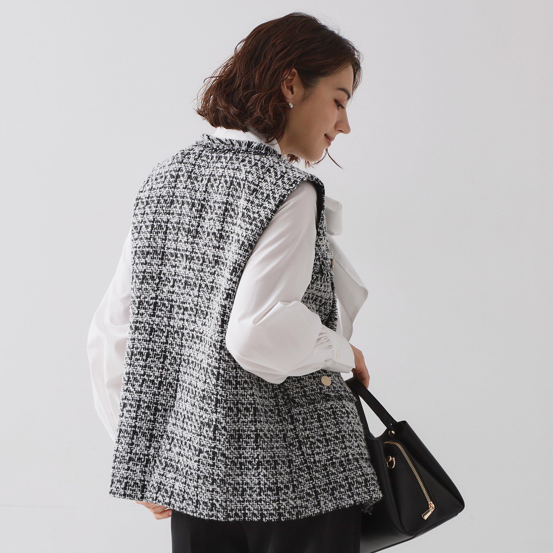 OPAQUE.CLIP「《通勤対応》ツイードジレ【洗える】」|ベスト・ジレ|