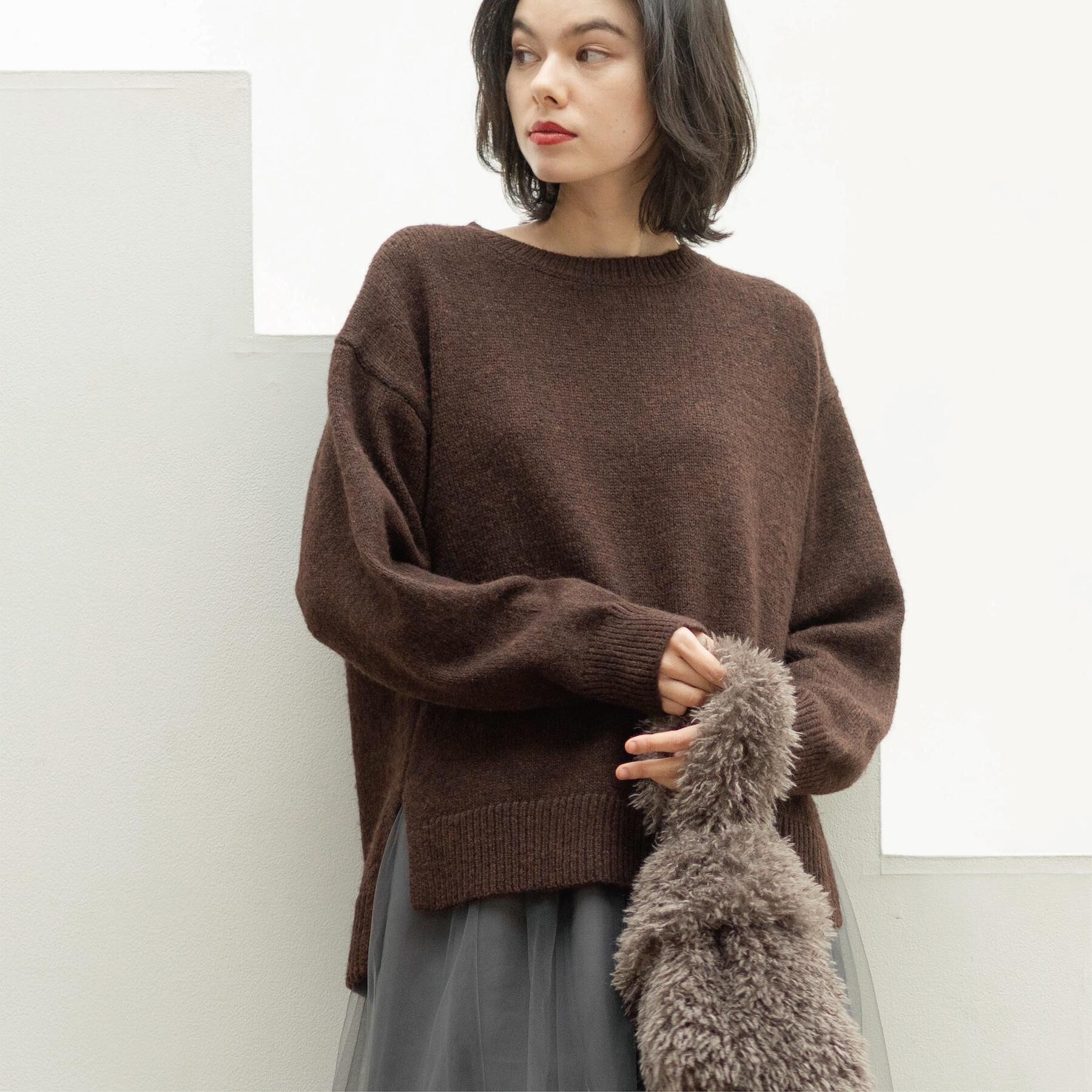 OPAQUE.CLIP「リラクシークルーネックニット【洗濯機OK】」|ニット・セーター|