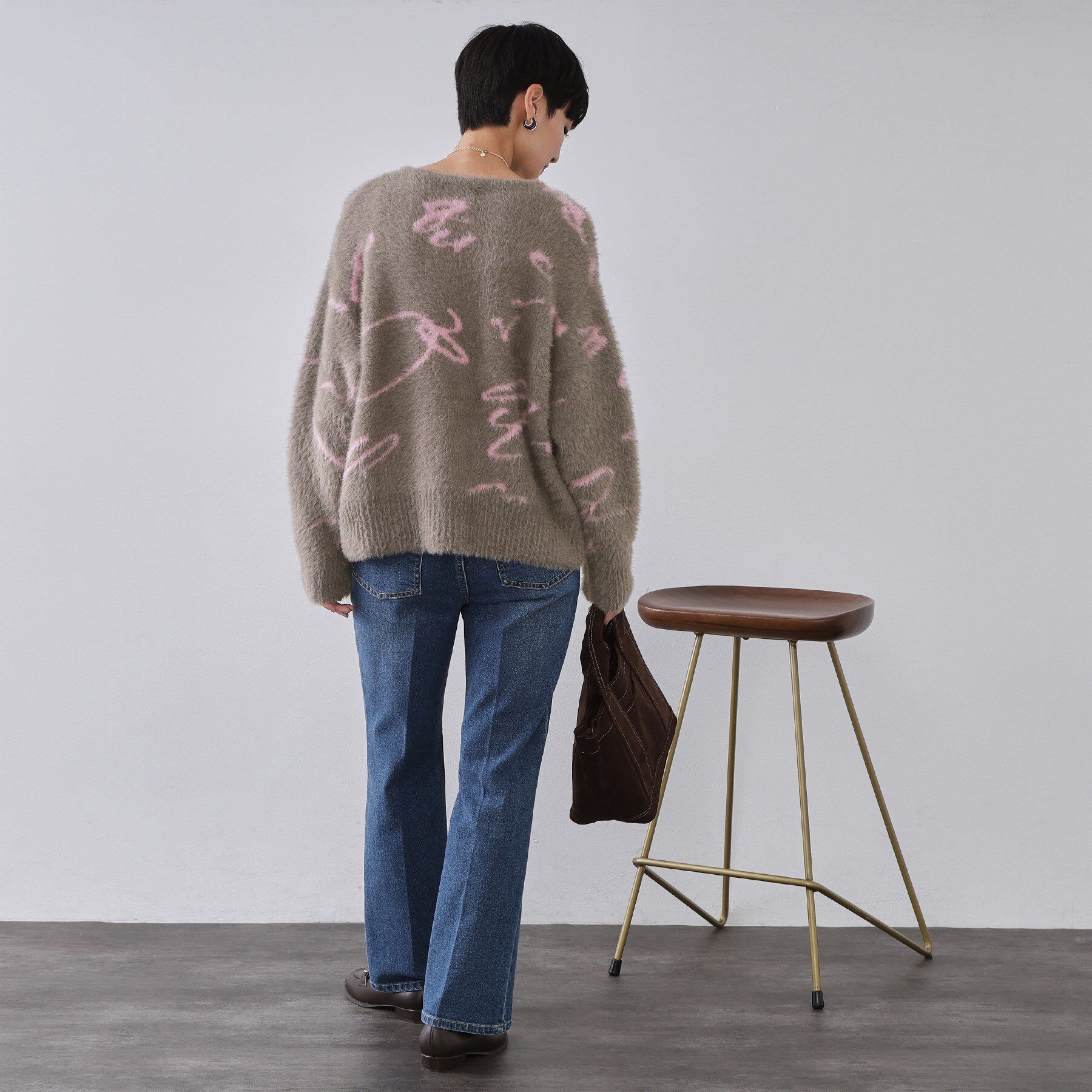 OPAQUE.CLIP「アート柄シャギーニット【洗濯機OK】」|ニット・セーター|