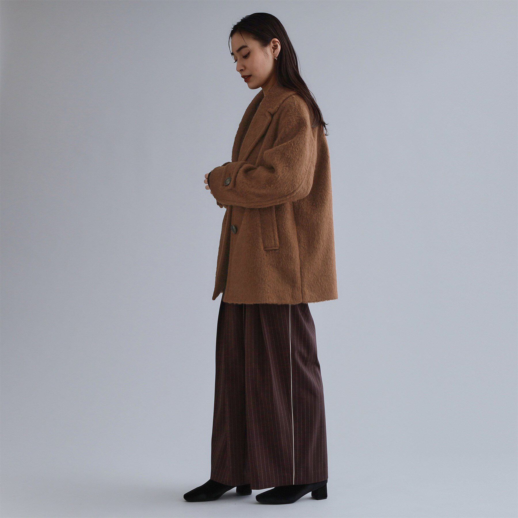 OPAQUE.CLIP「【es】《Mapel／マペル》シャギーミドルコート」|チェスターコート|