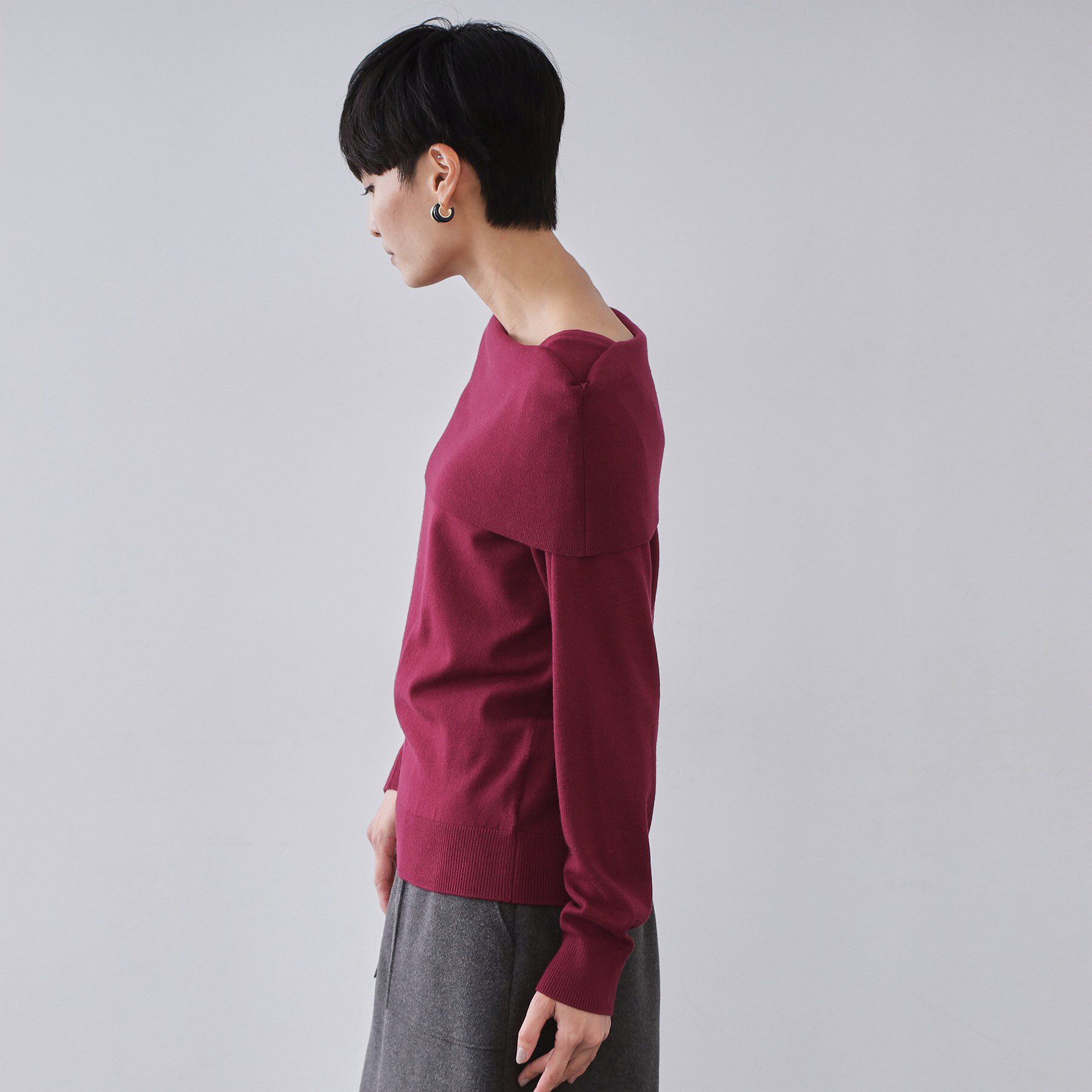 OPAQUE.CLIP「オフショルダーニット【洗濯機OK】」|ニット・セーター|