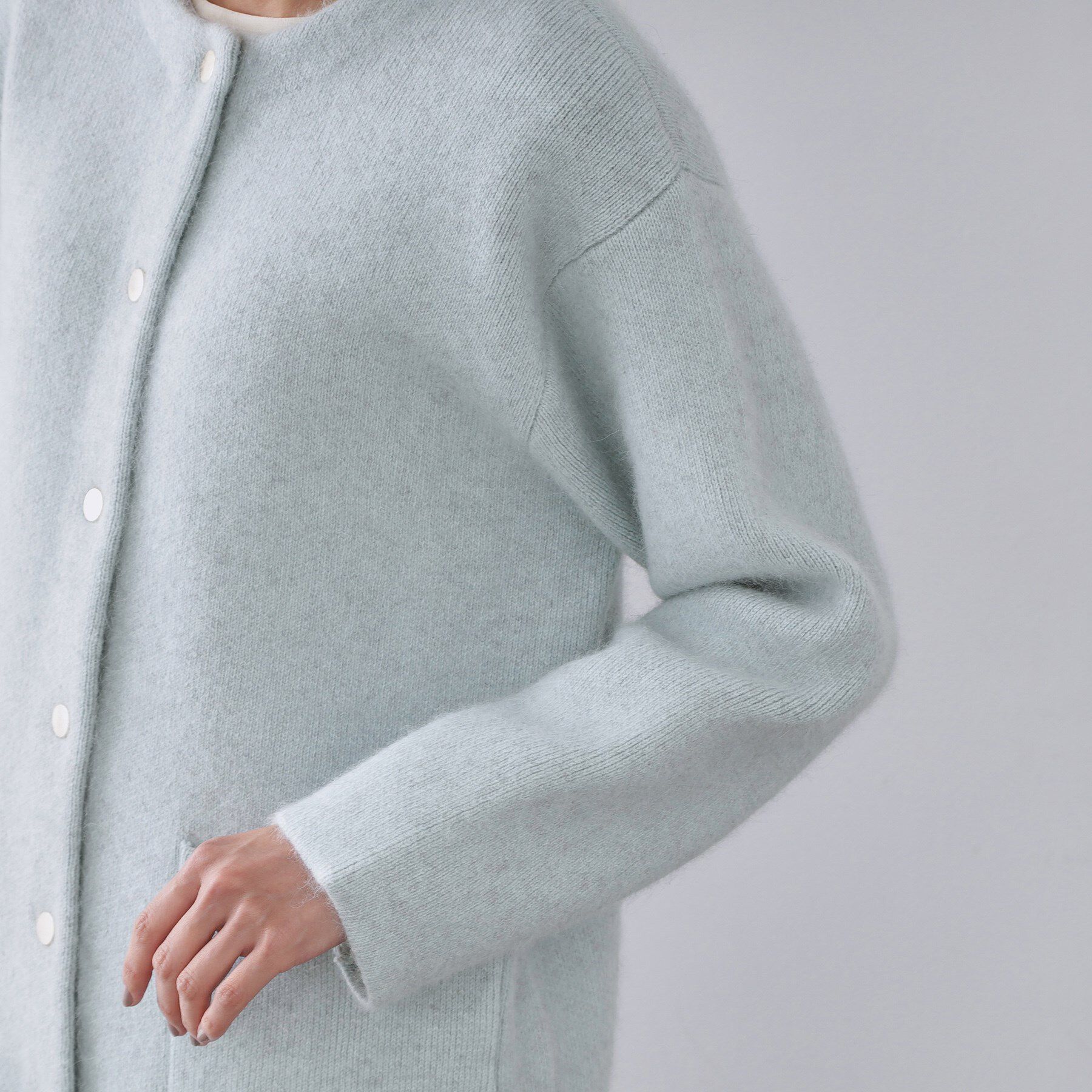 OPAQUE.CLIP「アンゴラ/フォックスブレンド　ニットカーディガン【洗濯機OK】」|カーディガン|