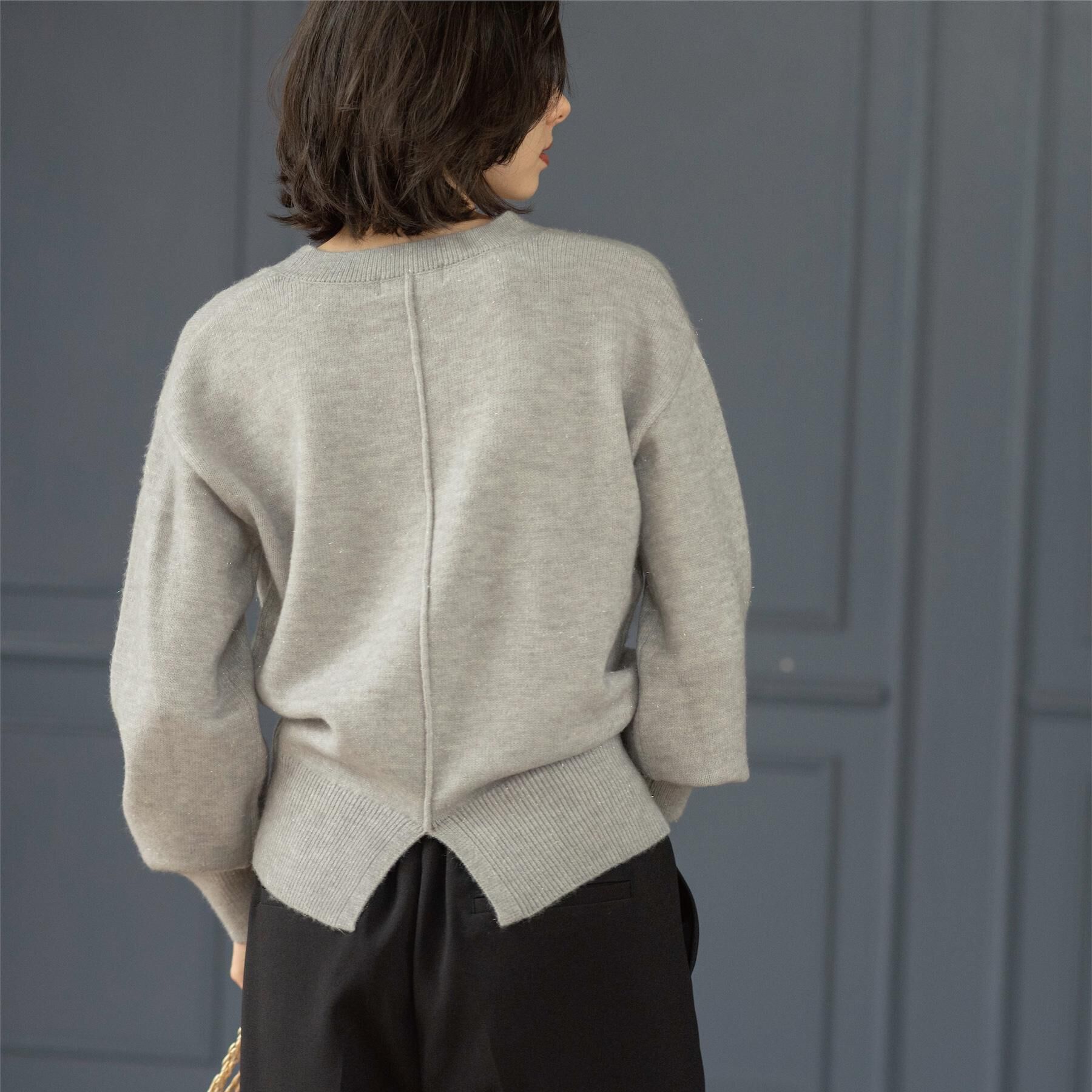 OPAQUE.CLIP「Vネックラメニット【洗濯機OK】」|ニット・セーター|