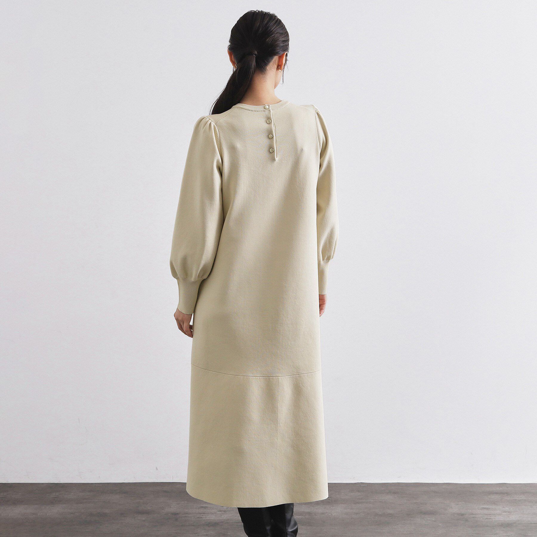 OPAQUE.CLIP「裾フレアニットワンピース【洗濯機OK/抗ピル】」|ワンピース|