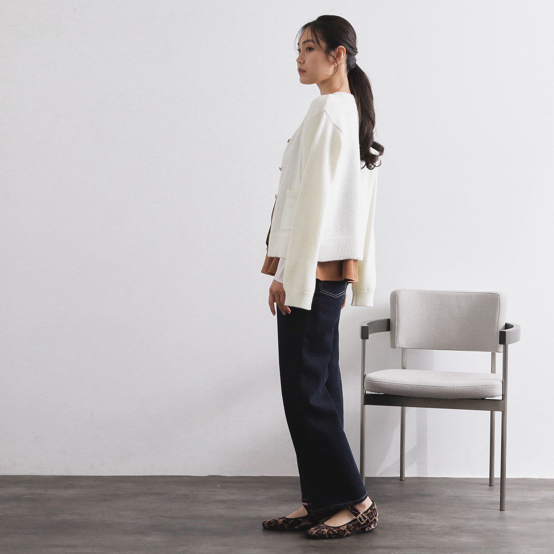 OPAQUE.CLIP「金ボタンラメニットカーディガン【洗濯機OK】」|カーディガン|