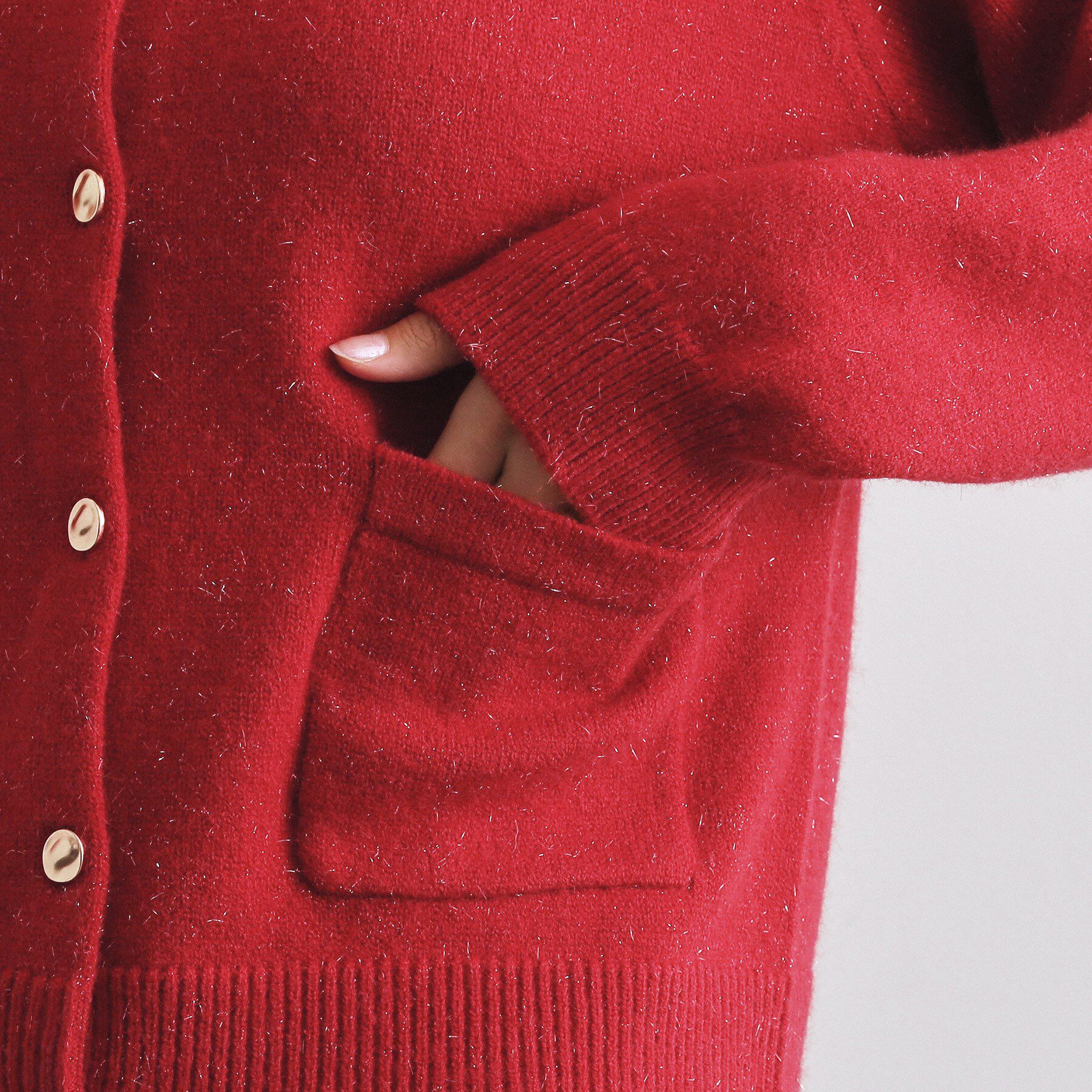 OPAQUE.CLIP「金ボタンラメニットカーディガン【洗濯機OK】」|カーディガン|