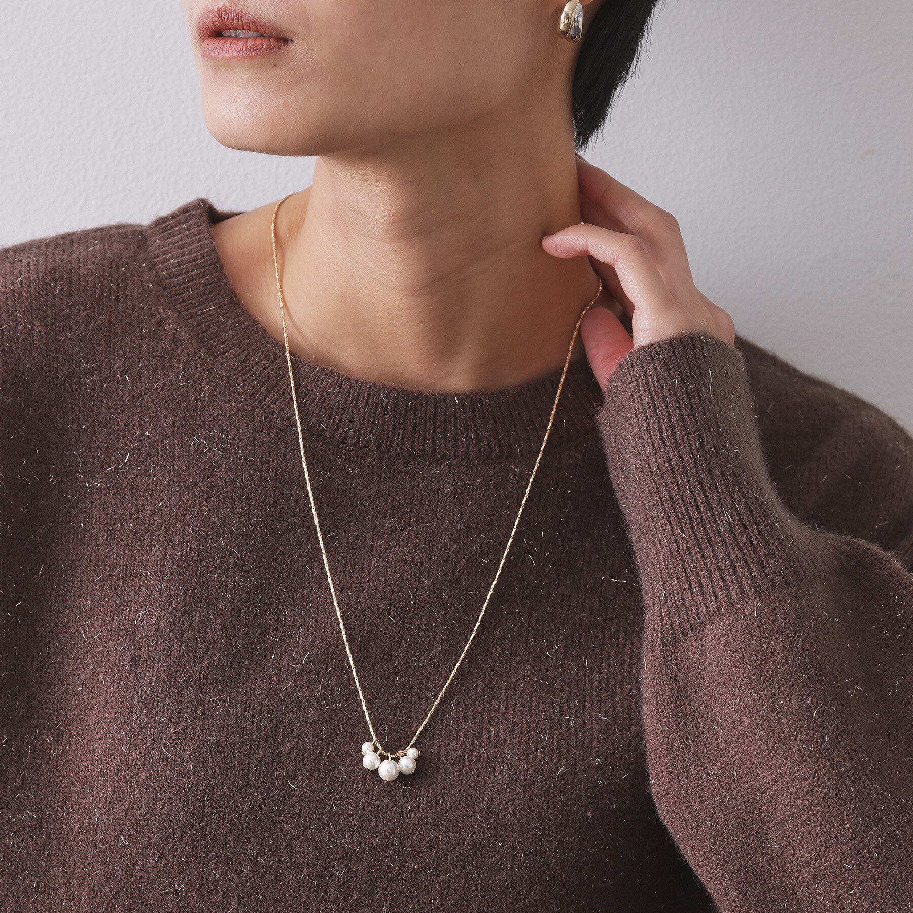 OPAQUE.CLIP「2WAYフェイクパールスライドネックレス」|ネックレス|