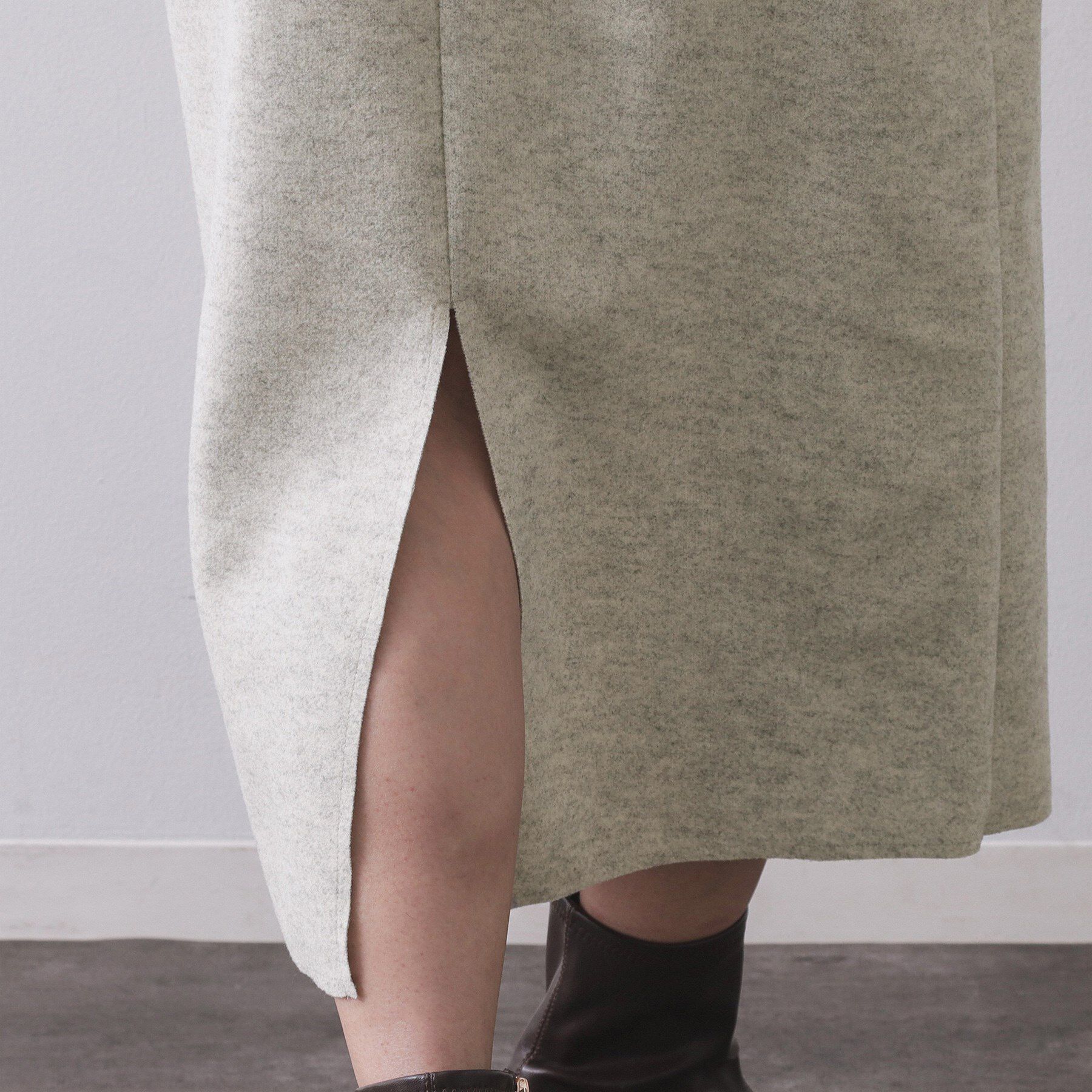 OPAQUE.CLIP「ストレッチメルトンキーネックワンピ【洗濯機OK】」|ワンピース|