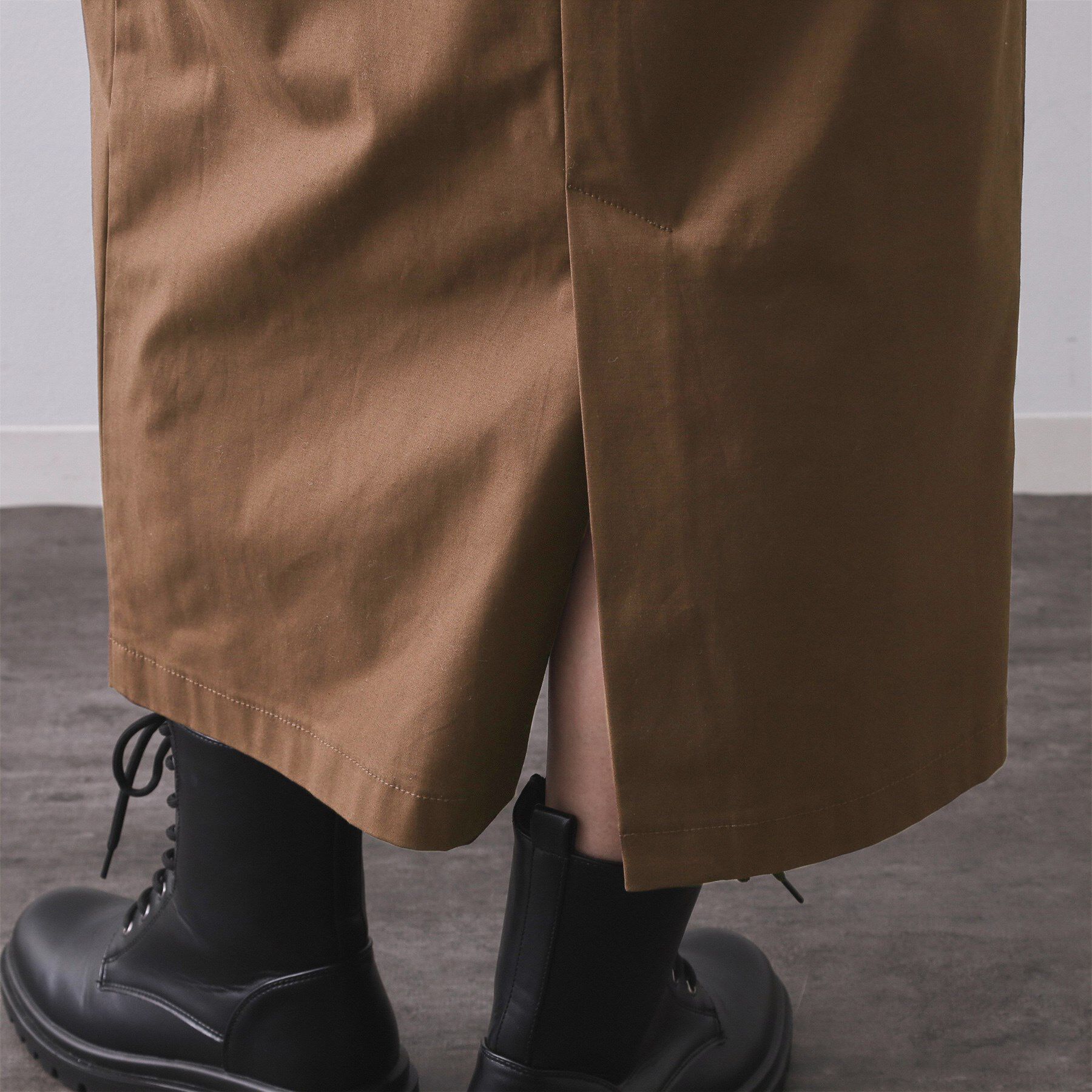 OPAQUE.CLIP「ストレッチタックナロースカート【洗濯機OK】」|スカート|