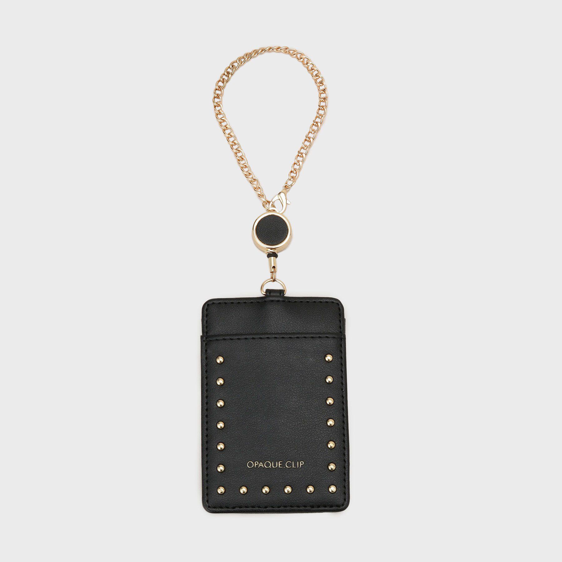OPAQUE.CLIP「【リール付】スタッズデザインパスケース」|その他|ブラック(019)
