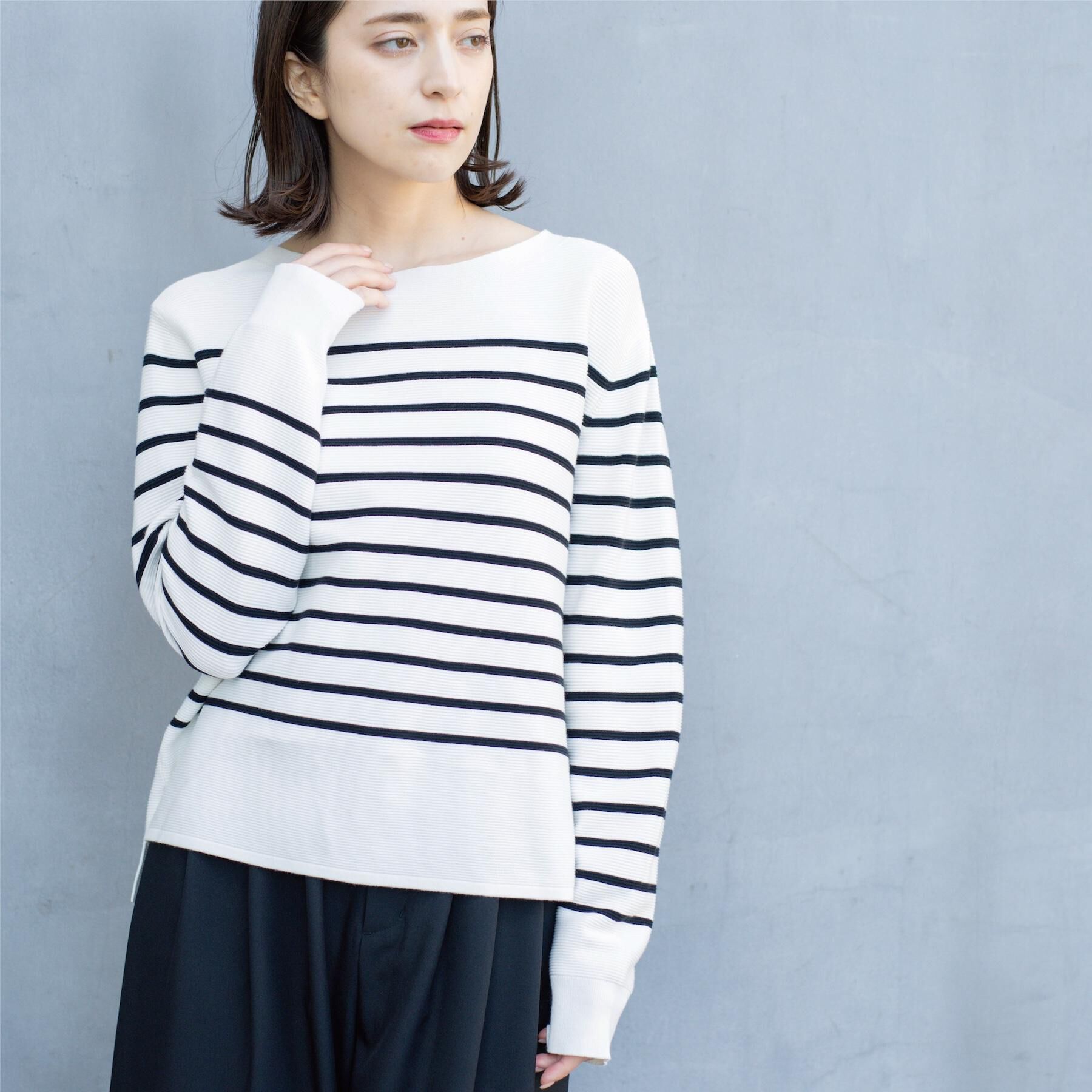 OPAQUE.CLIP「【UVケア】ボートネックガーターニット《6col/洗濯機OK》」|ニット・セーター|