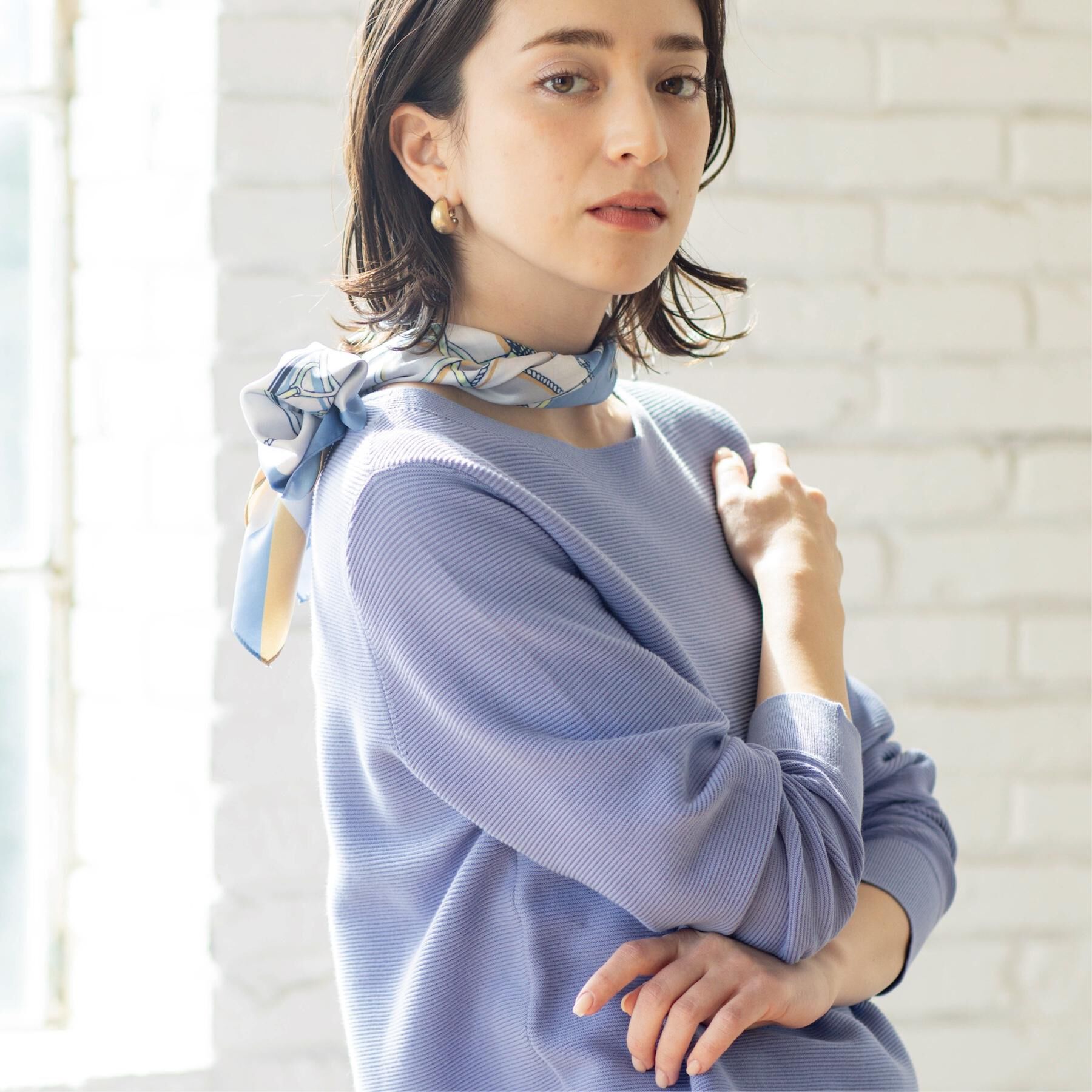 OPAQUE.CLIP「【UVケア】ボートネックガーターニット《6col/洗濯機OK》」|ニット・セーター|