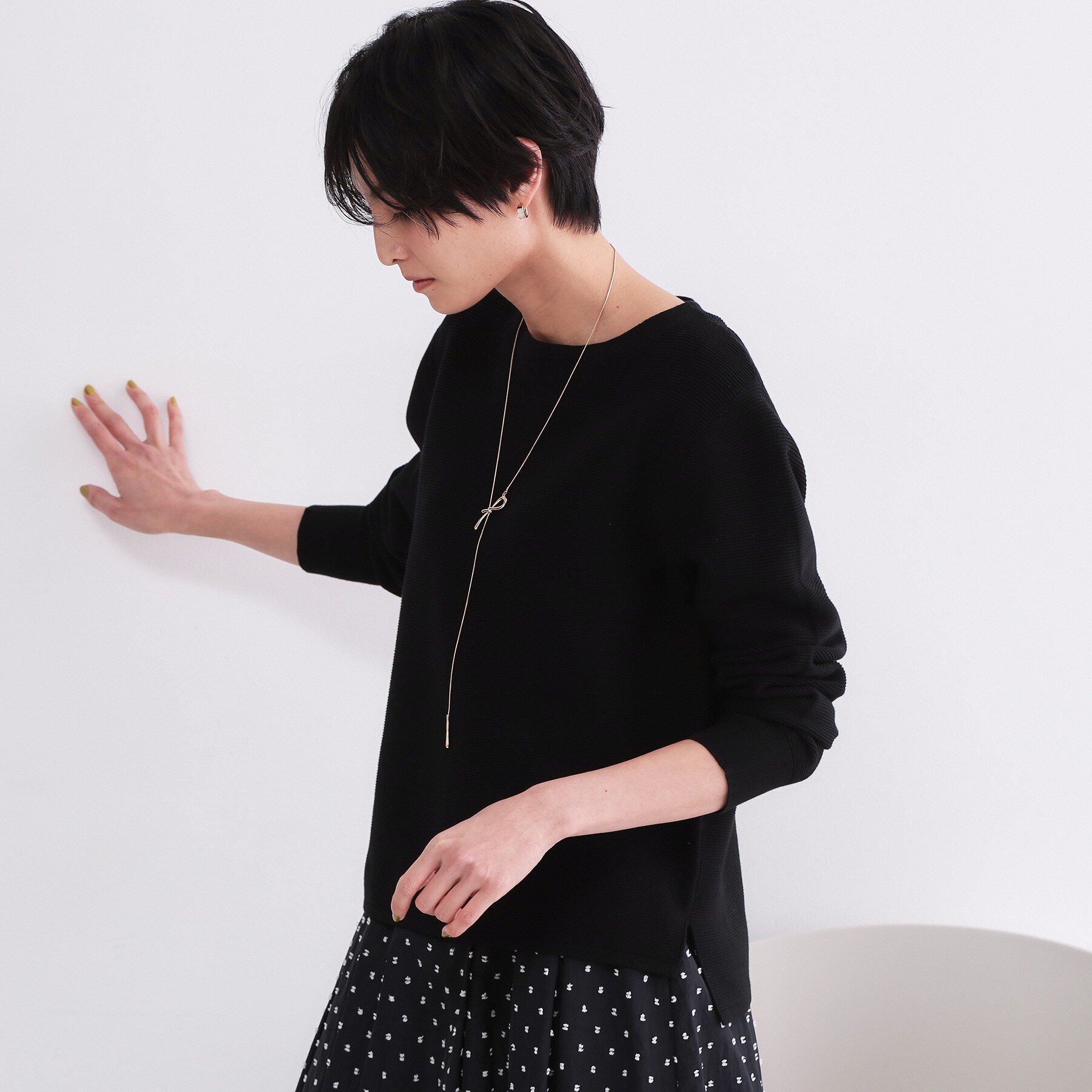 OPAQUE.CLIP「【UVケア】ボートネックガーターニット《6col/洗濯機OK》」|ニット・セーター|