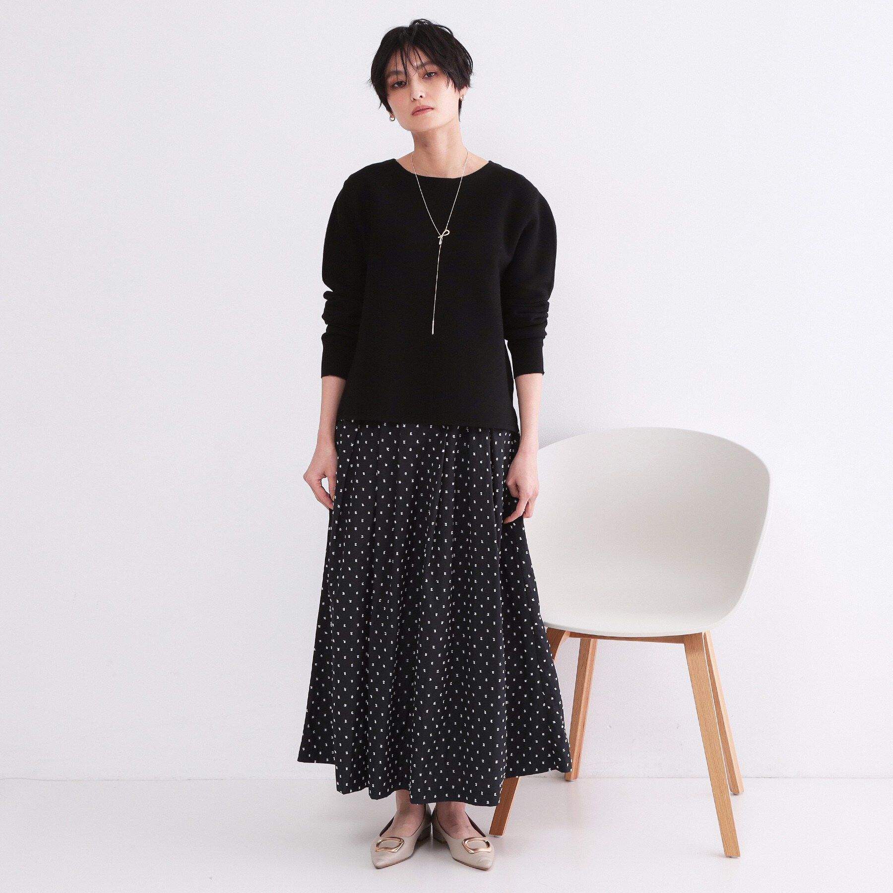 OPAQUE.CLIP「【UVケア】ボートネックガーターニット《6col/洗濯機OK》」|ニット・セーター|